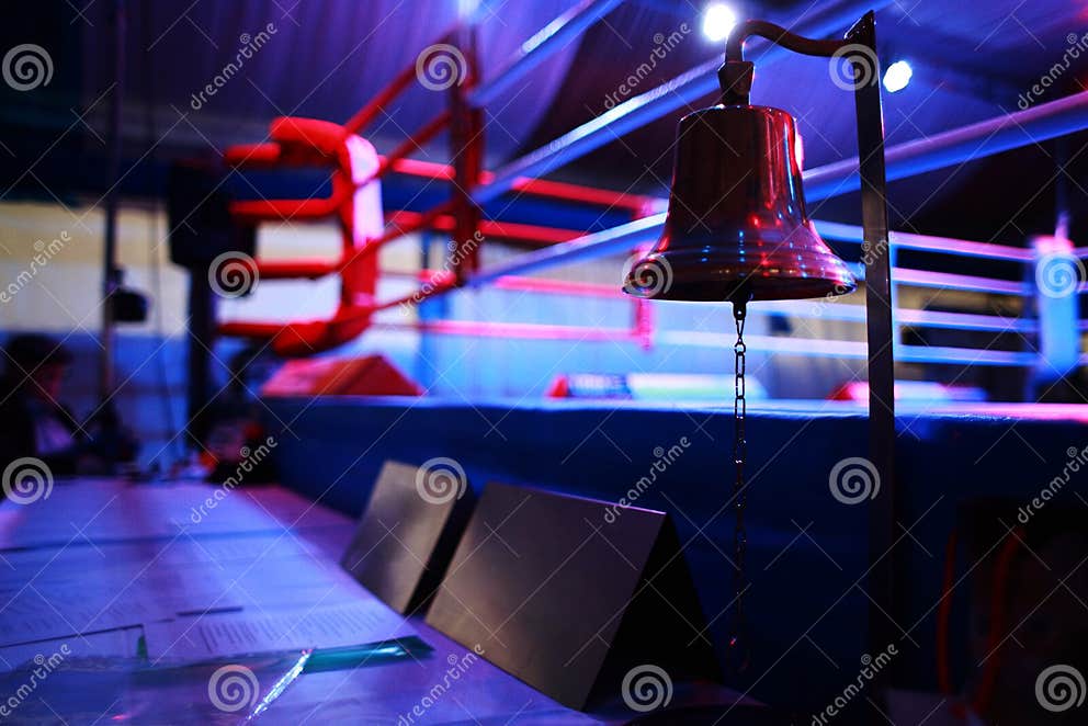 Boxing ring and bell stock photo. Image of squared, muscle 27412818