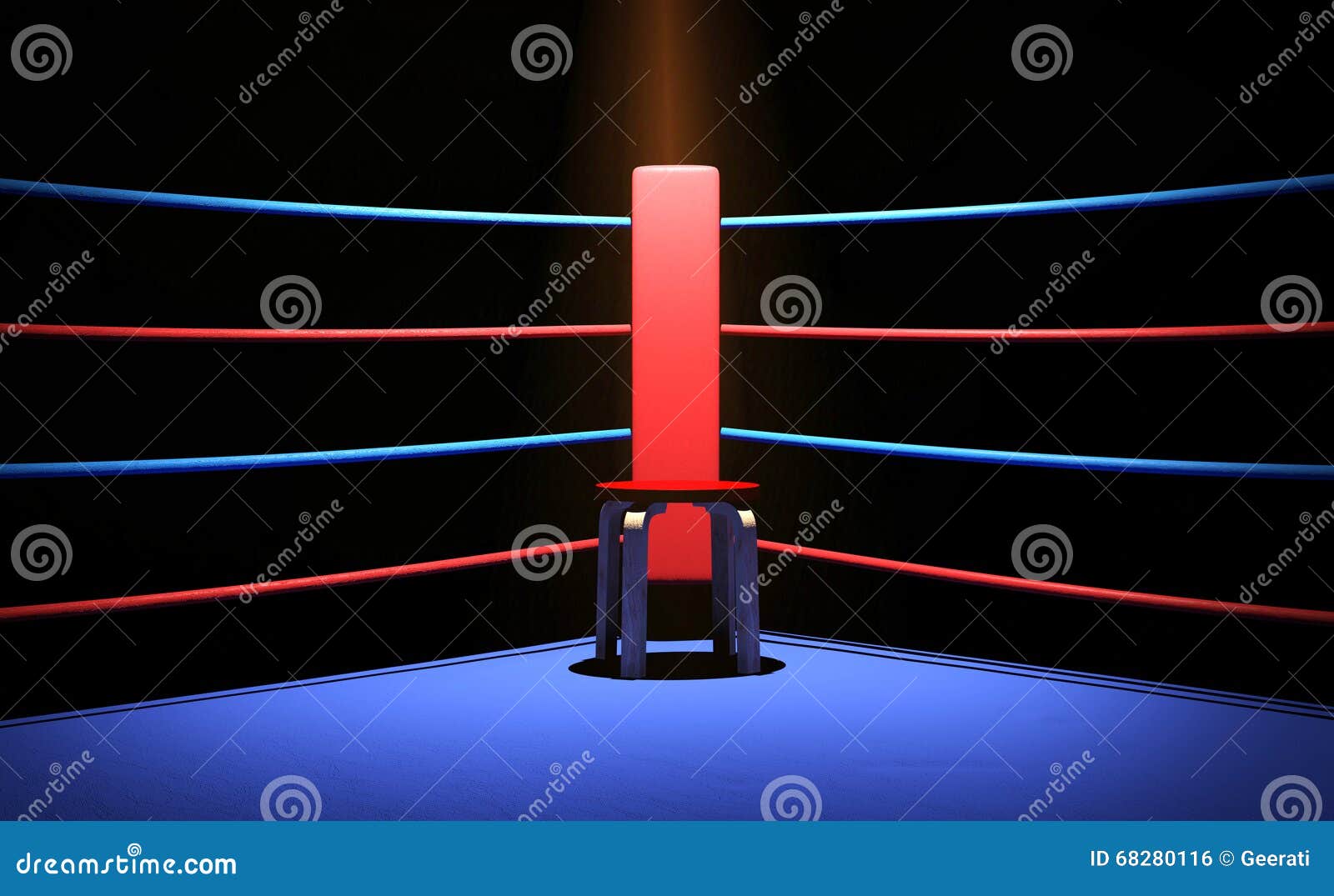 boxing ring with chair at the corner