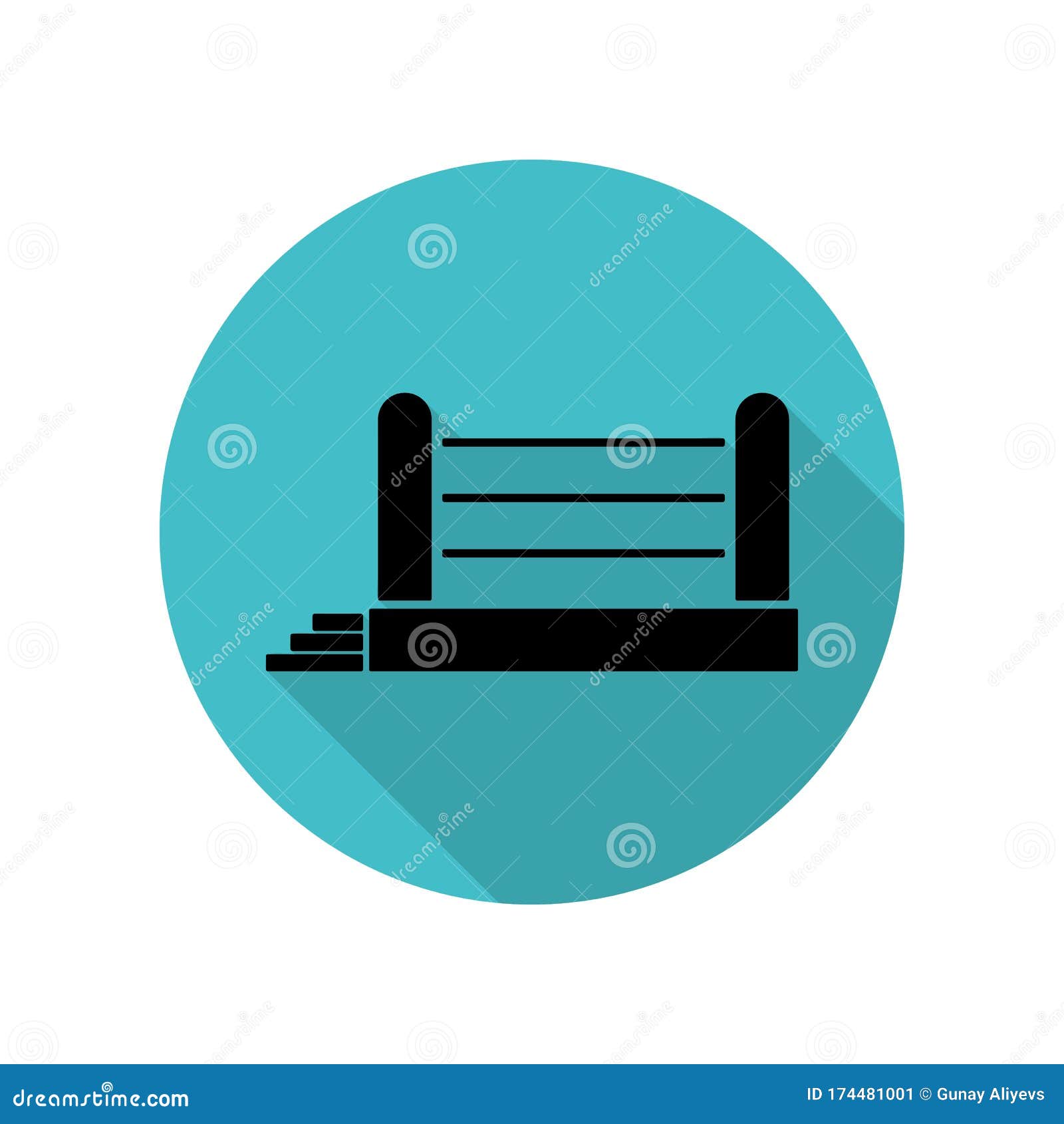 Boxing Ring Long Shadow Icon. Simple Glyph, Flat Vector Of Arrow Icons