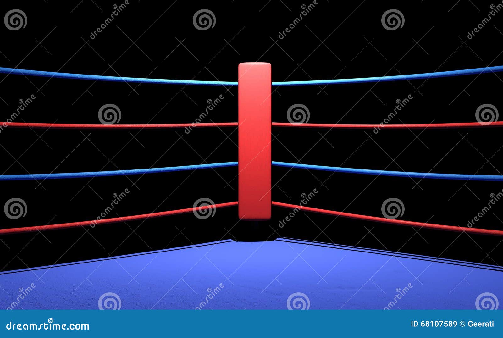 Boxing Ring Red Corner in Dark Background Stock Image Image of kick