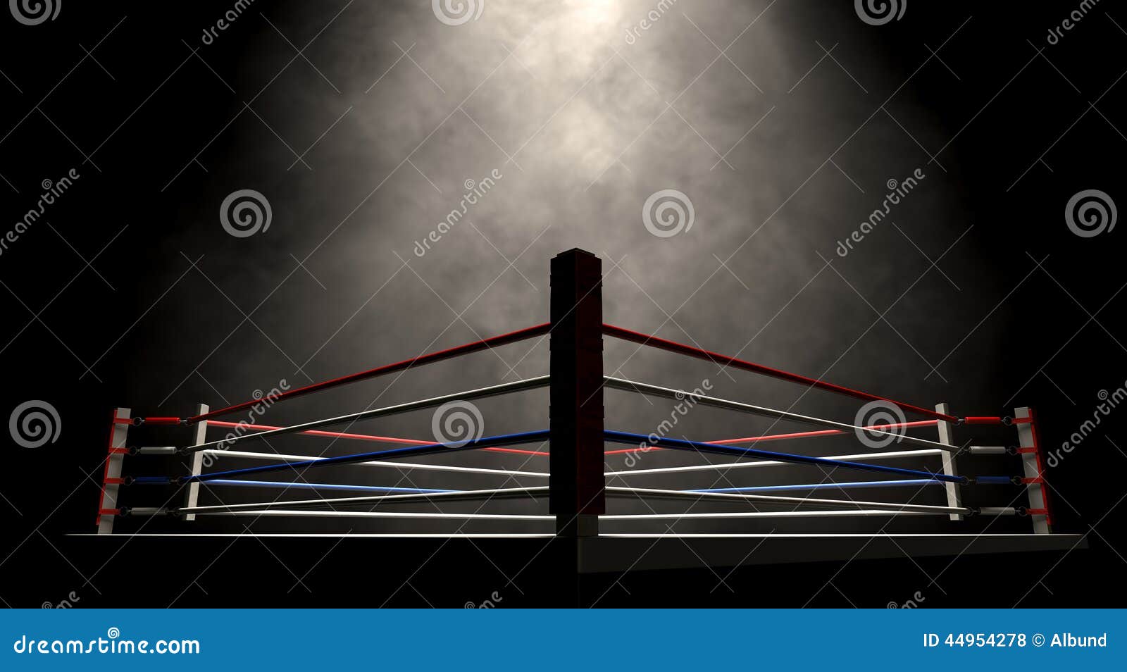 boxing ring spotlit dark