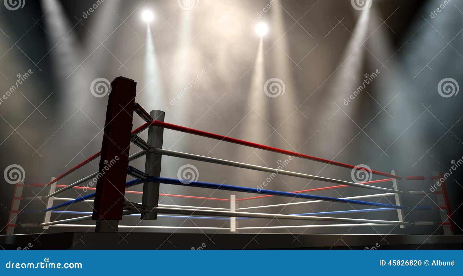 boxing ring spotlit dark