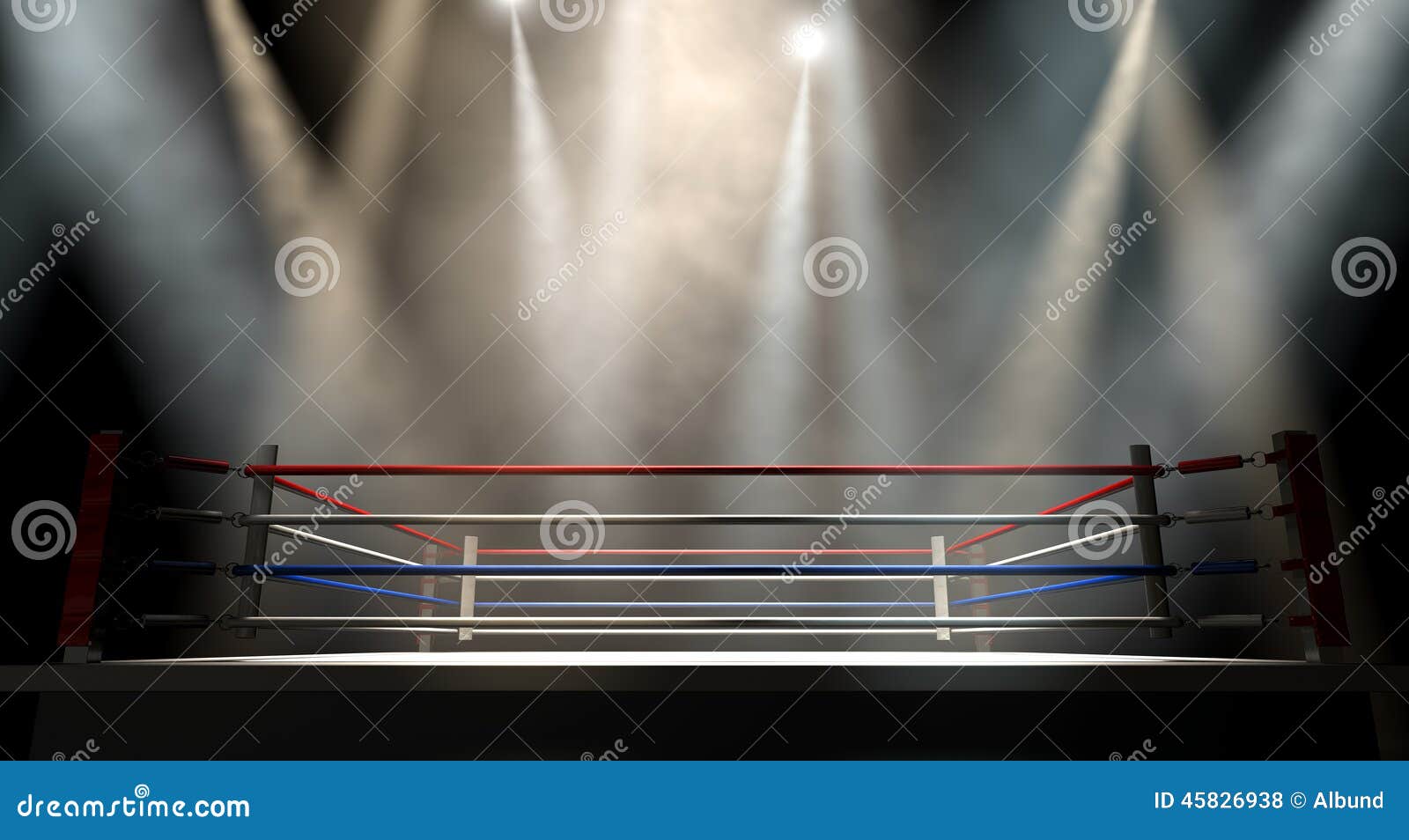 boxing ring spotlit dark