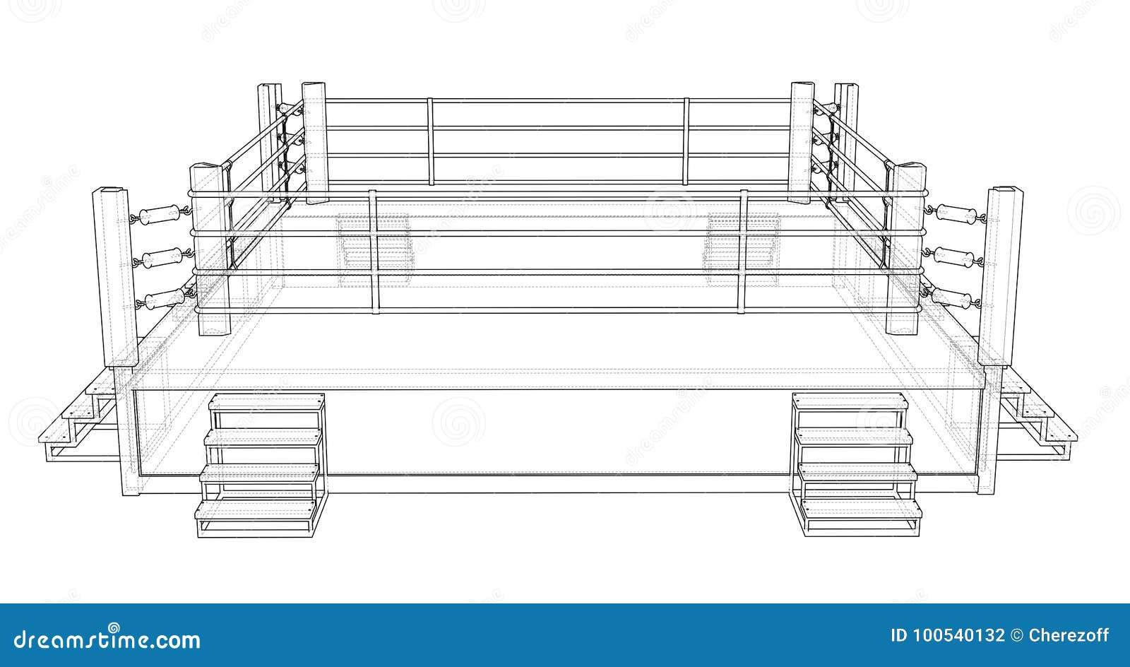 Boxing ring. Vector stock vector. Illustration of silhouette 100540132