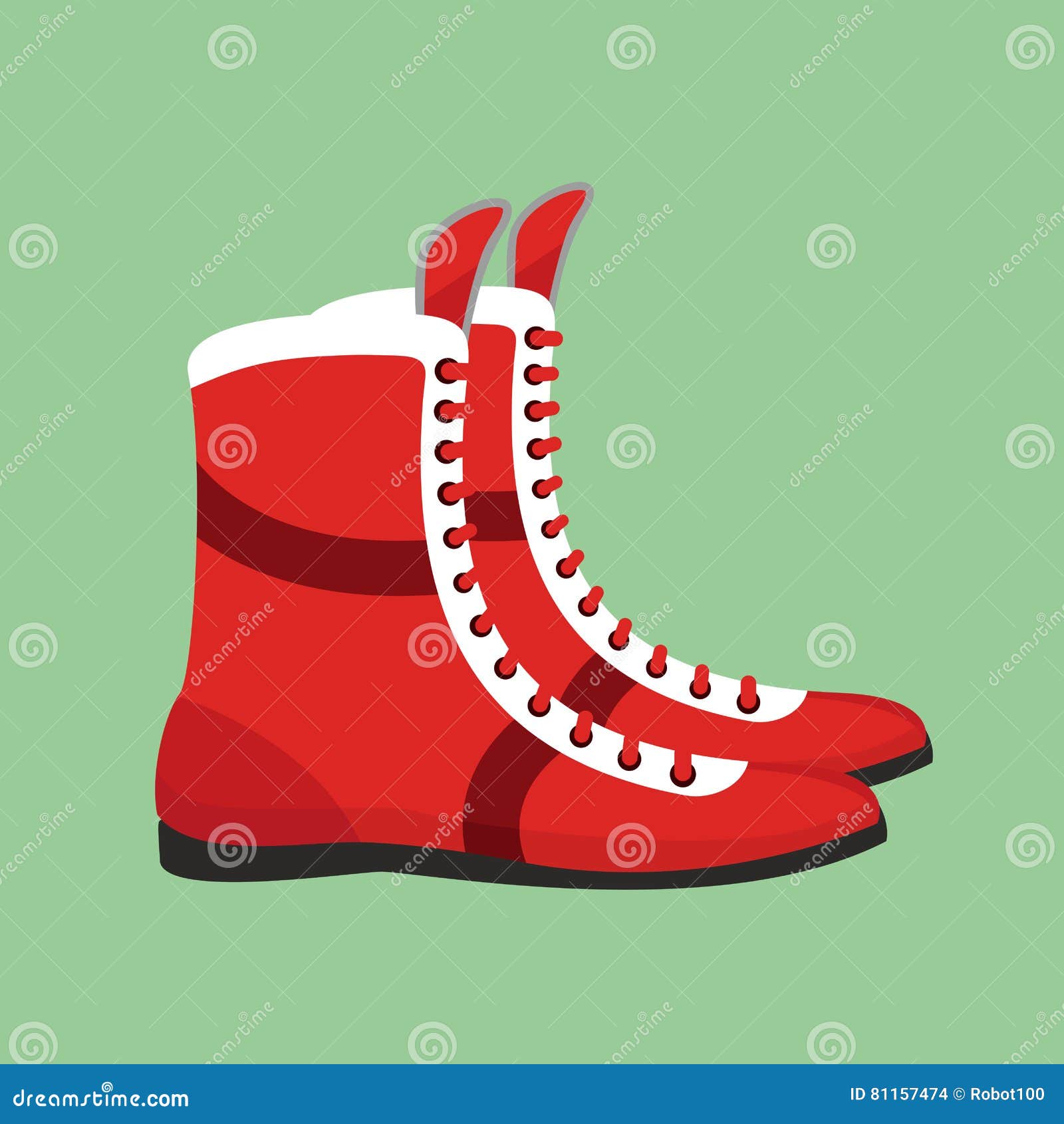 Boxing Shoes. Retro Footwear for Boxer Training Stock Vector ...