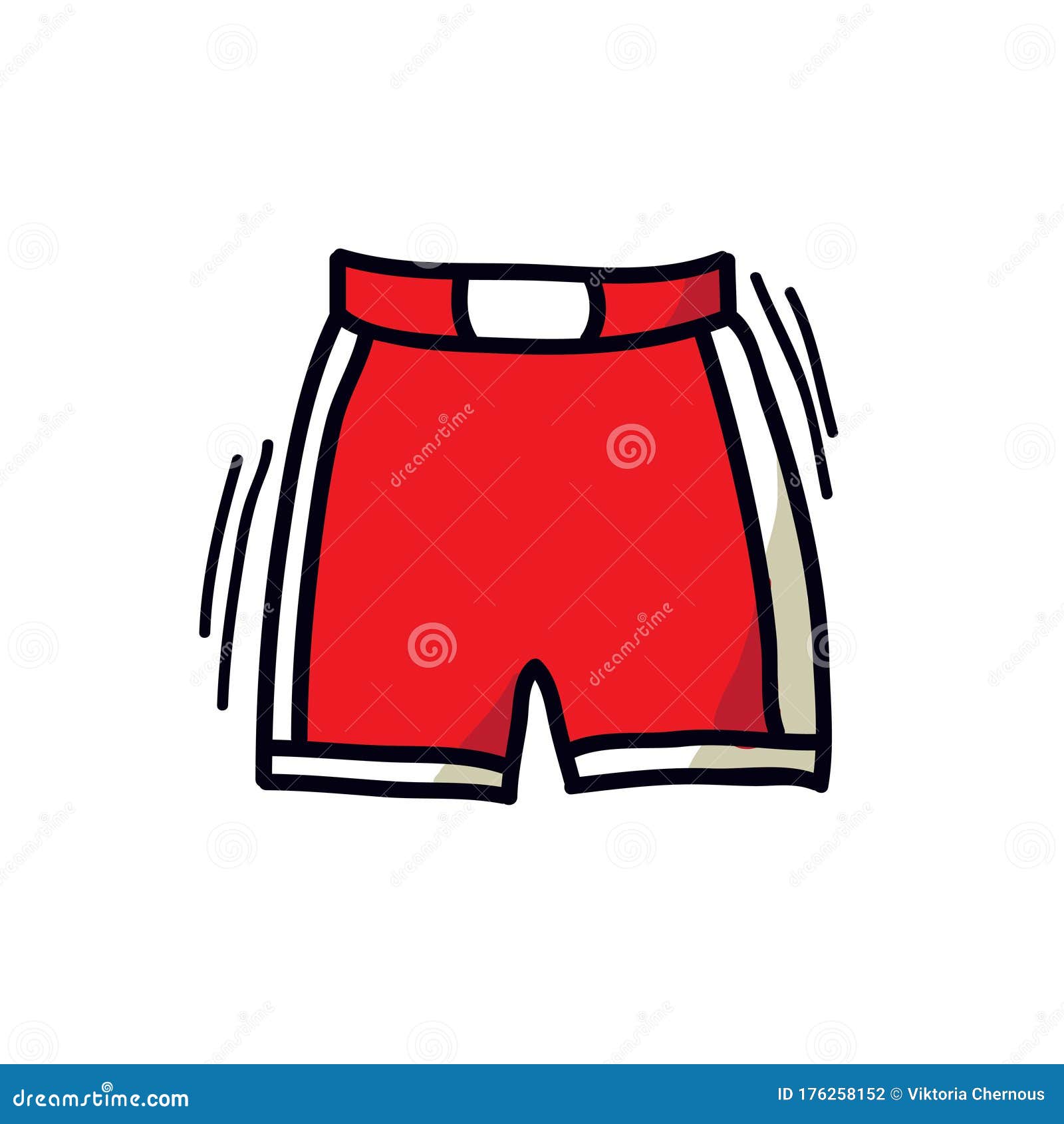 Boxing Shorts Doodle Icon, Vector Illustration Stock Illustration