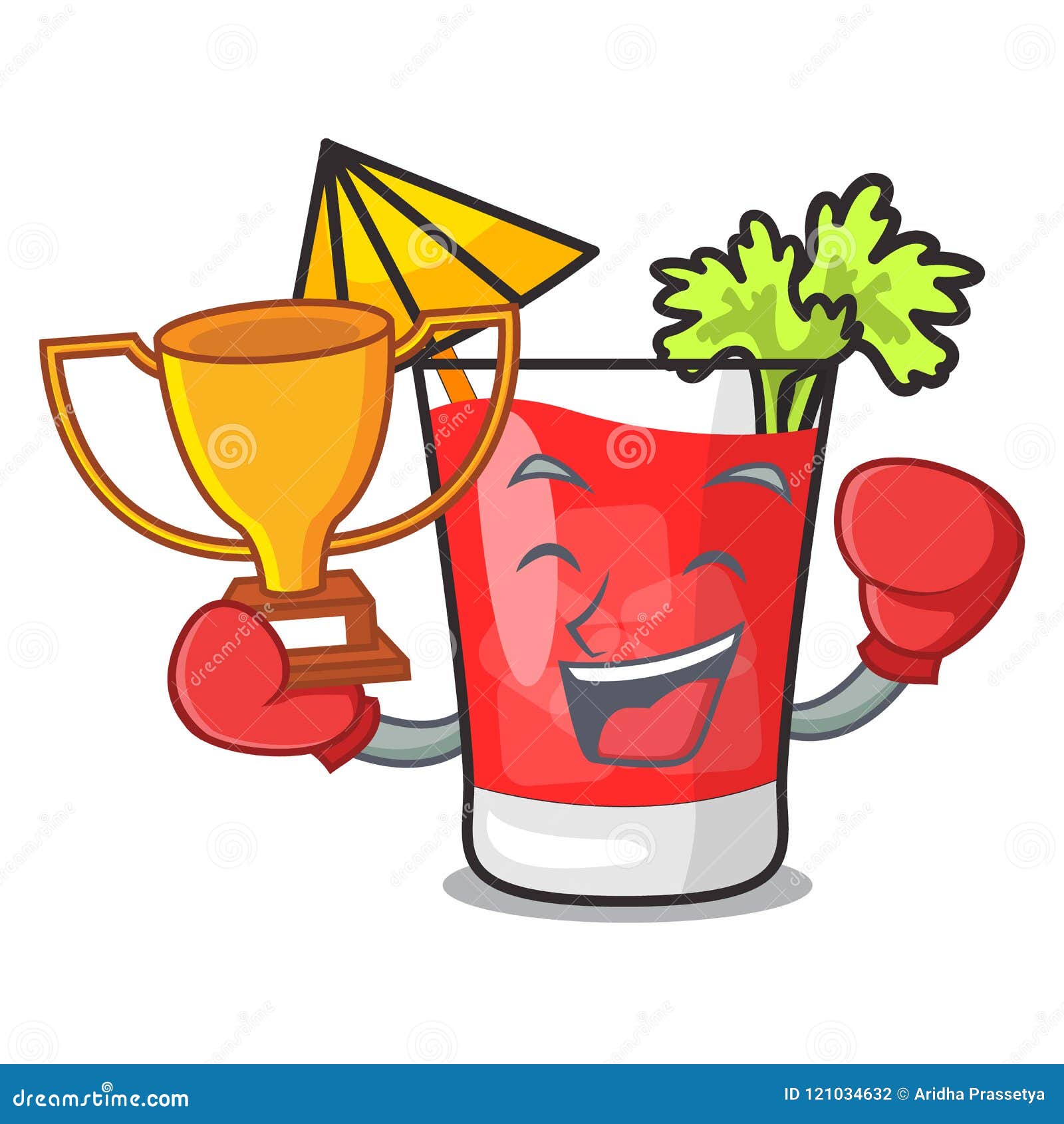 Boxing Winner Bloody Mary Mascot Cartoon Illustration 121034632 - Megapixl