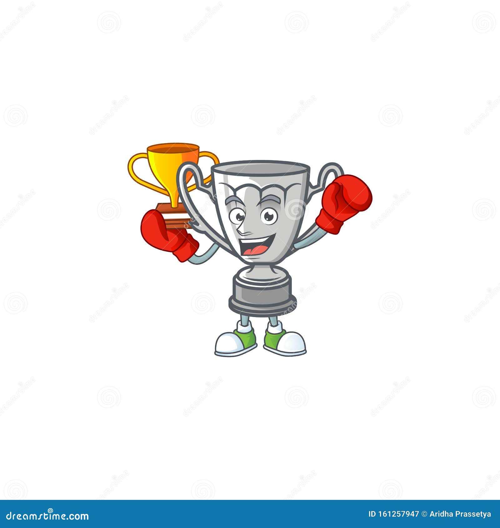 Boxing Winner Cartoon Silver Trophy on White Background Stock Vector - Illustration of mascot, battle: 161257947 Boxing Winner Cartoon Silver Trophy on White Background Stock Vector - Illustration of mascot, battle: 161257947