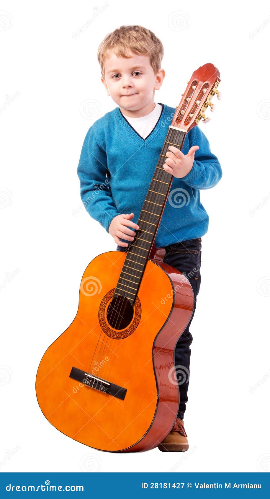 Boy with acoustic guitar stock image. Image of people 28181427