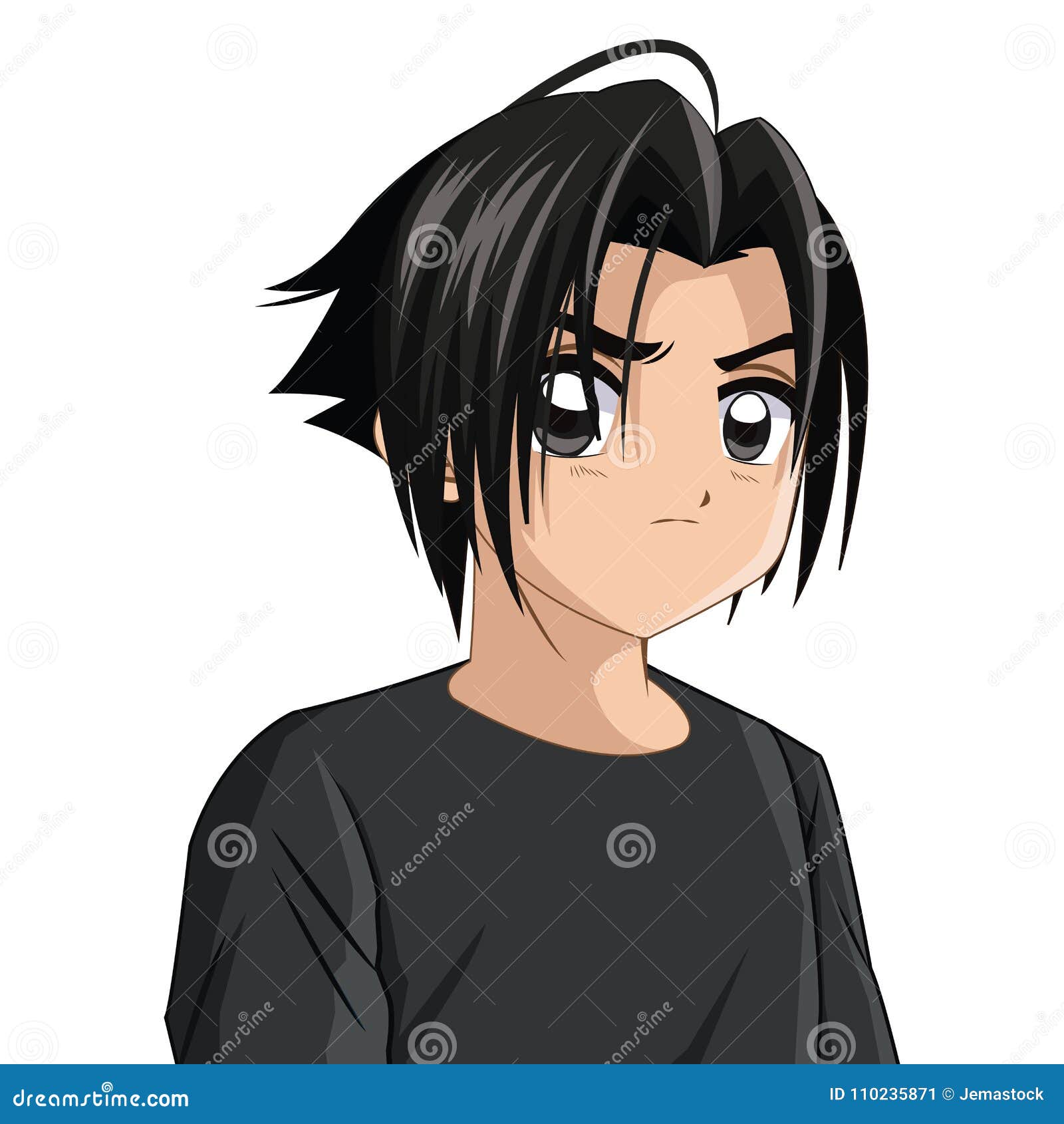 Anime style boy icon Royalty Free Vector Image