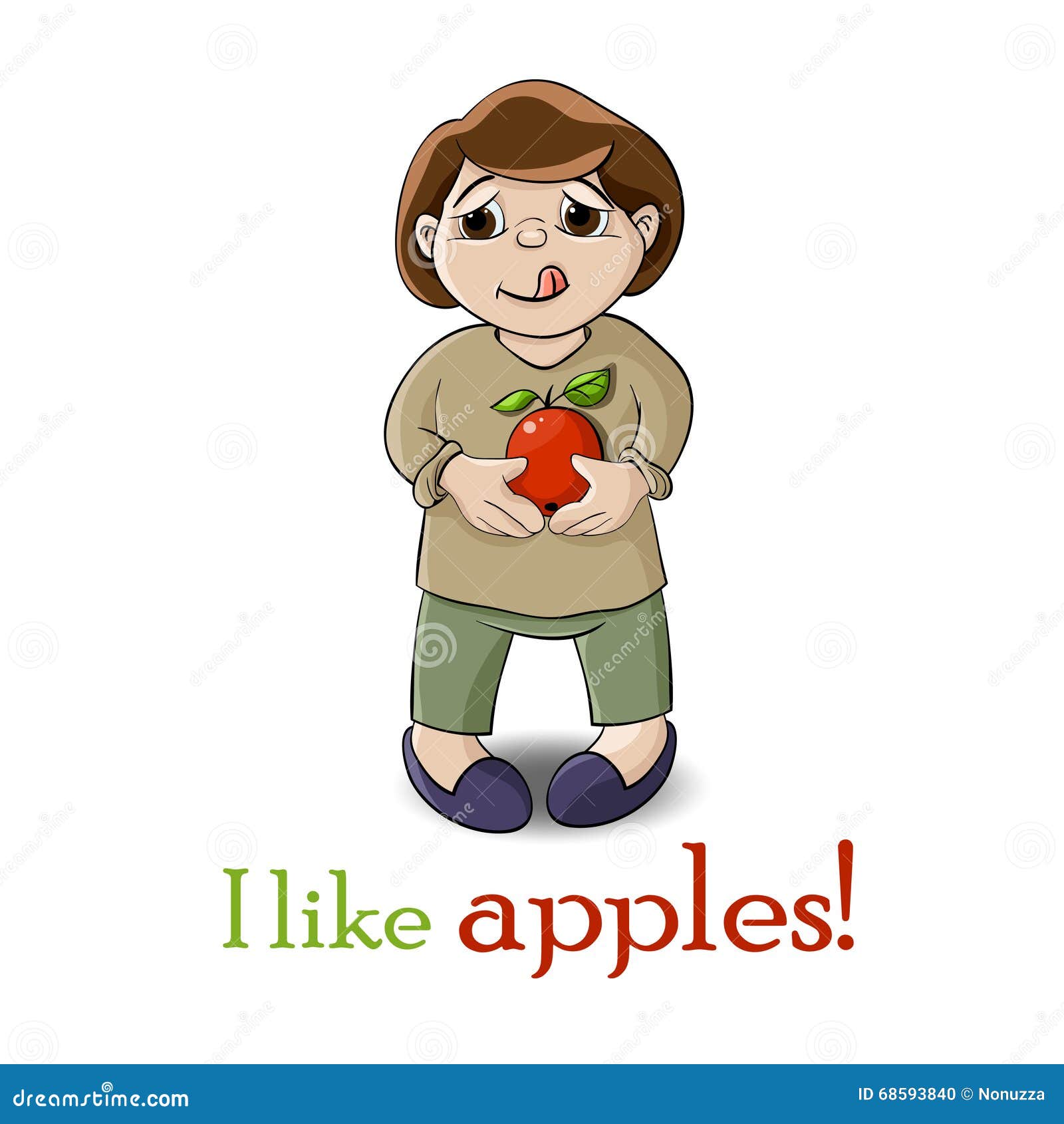 He an apple and