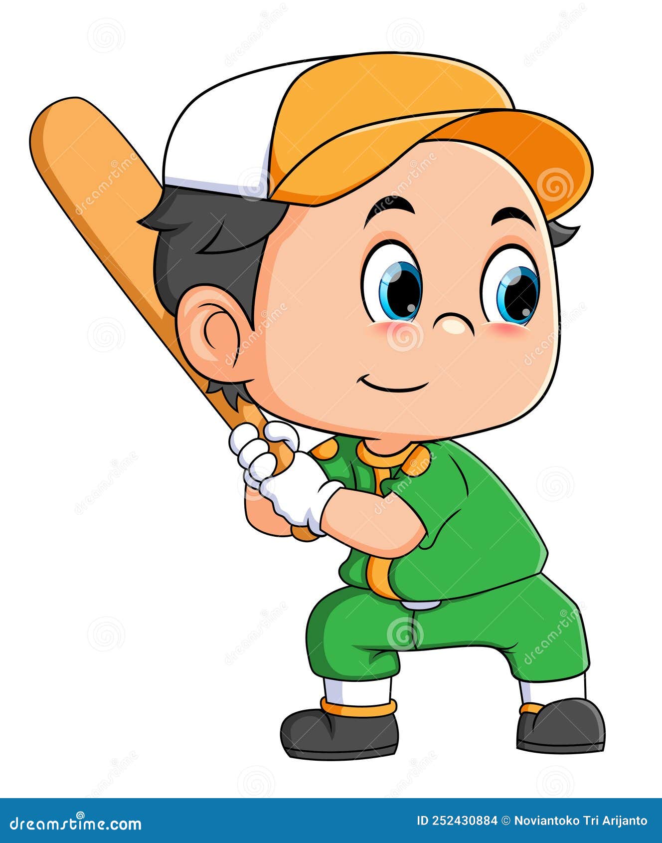 The Boy As the Batter is Playing the Baseball and Ready for Hitting the