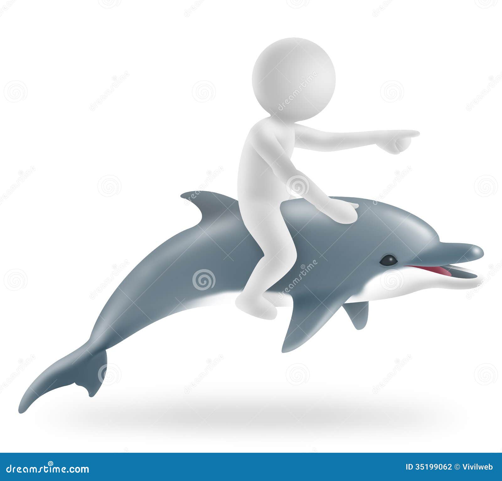 Boy astride a dolphin stock illustration. Image of dolphin - 35199062