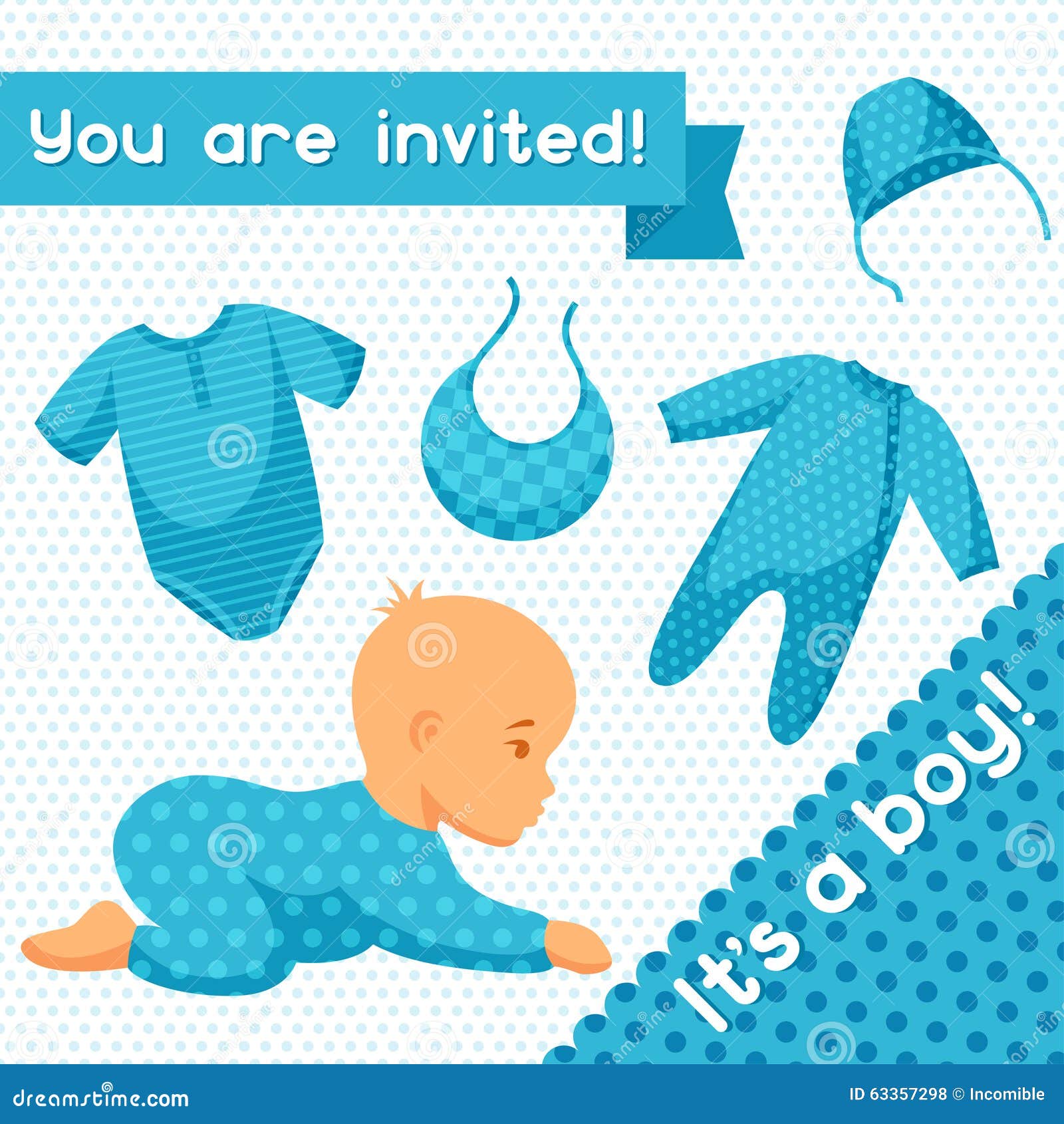 It is a Boy. Baby Shower Invitation Stock Vector Illustration of