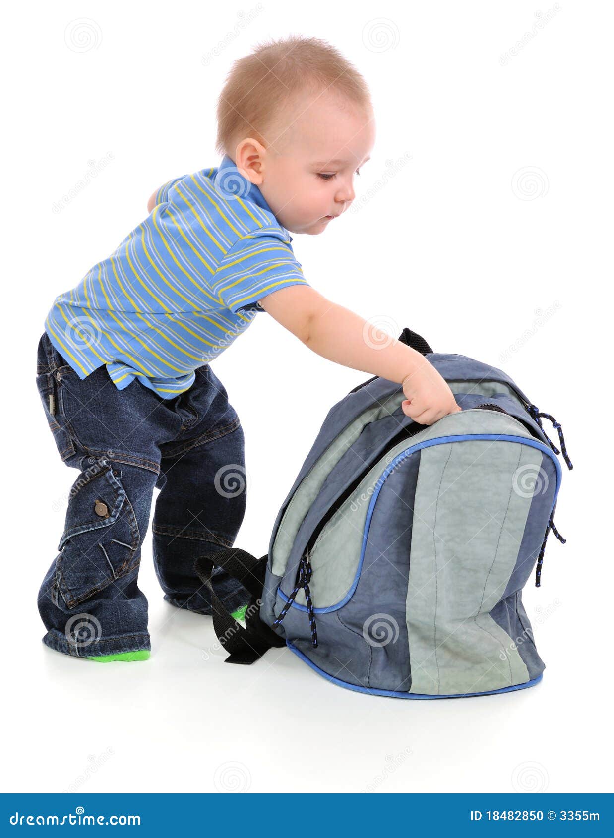 The boy and backpack. stock photo. Image of caucasian - 18482850