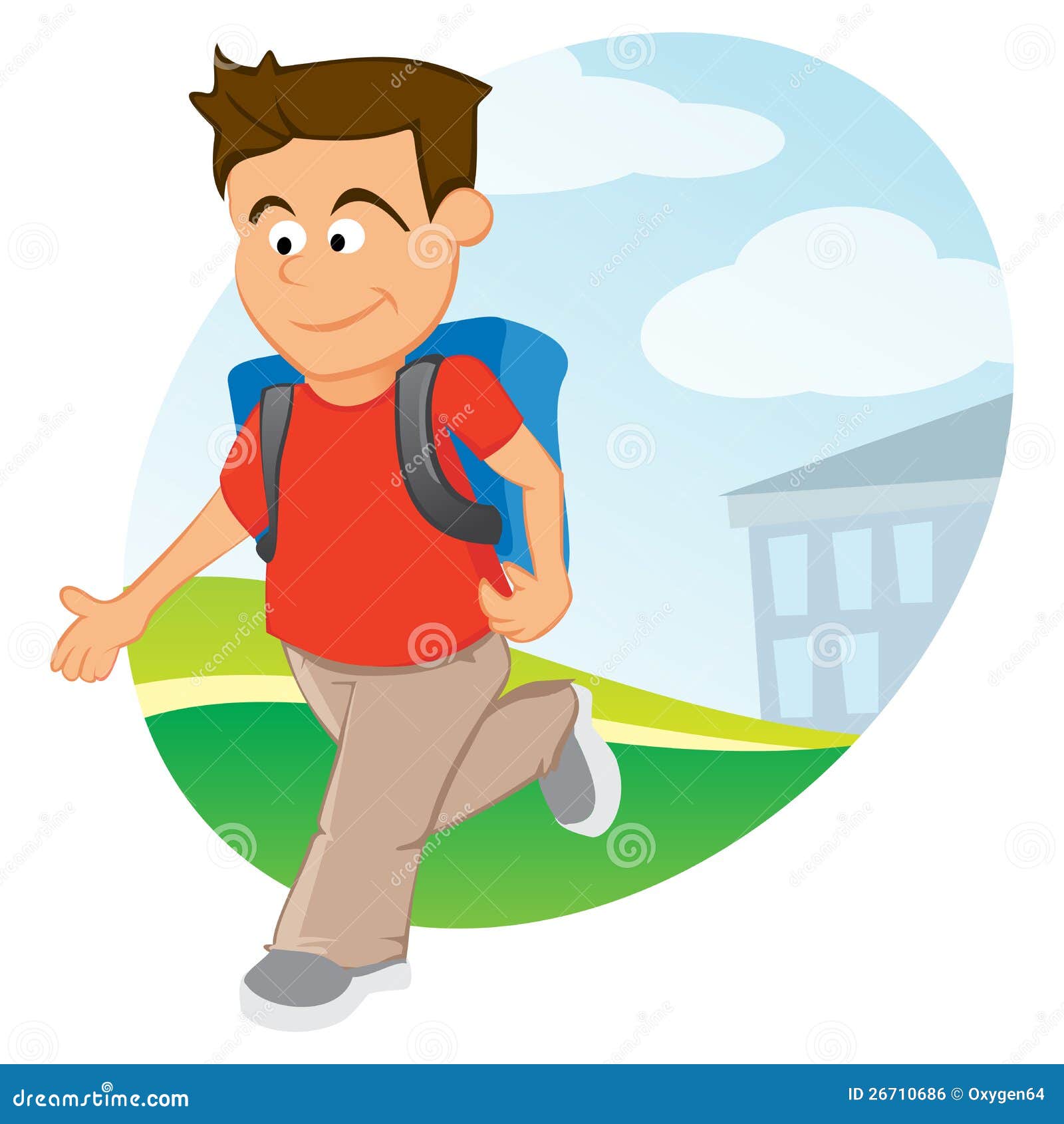 Boy with backpack stock vector. Illustration of student - 26710686