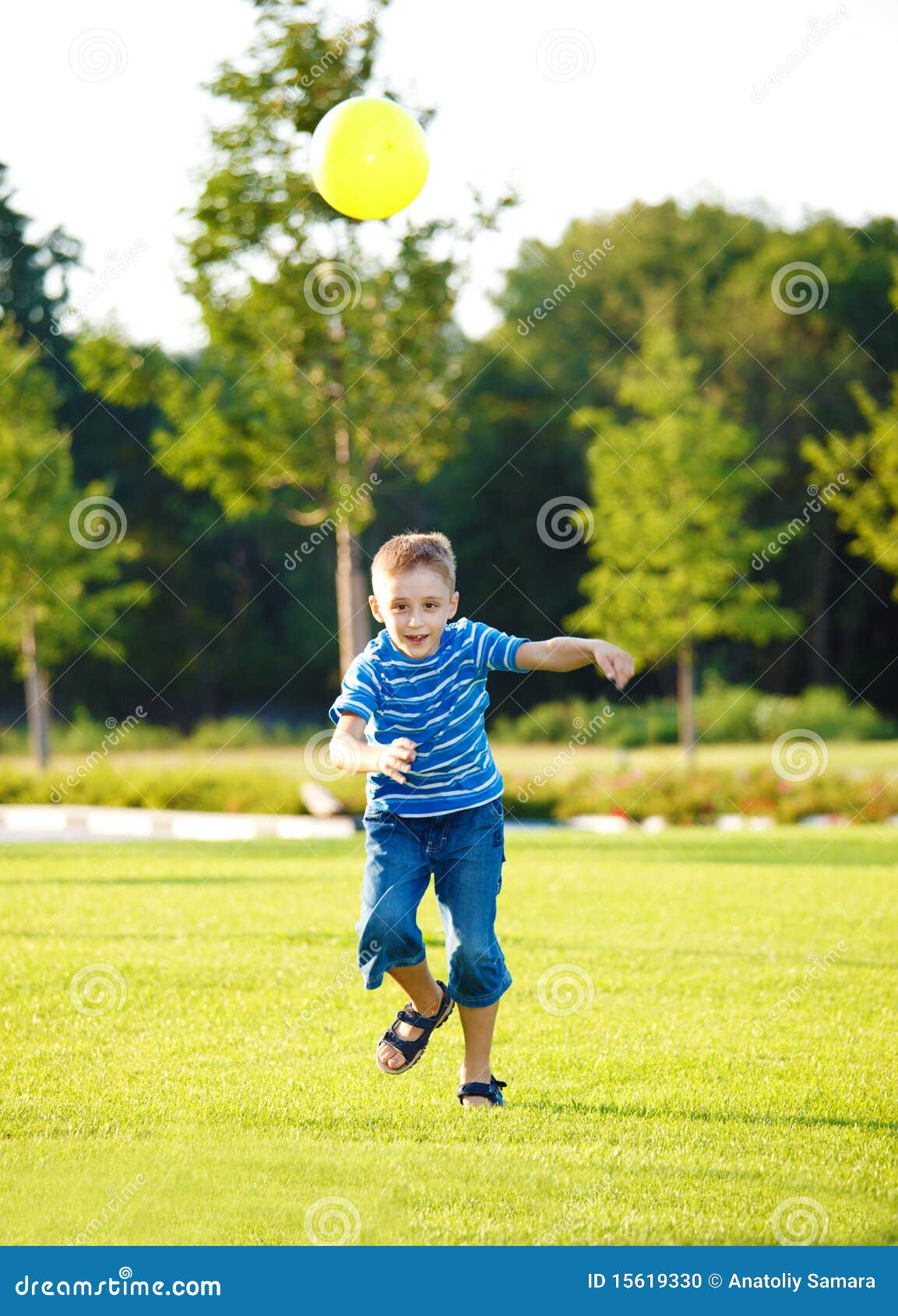 Boy with ball stock photo. Image of outside, caucasian 15619330