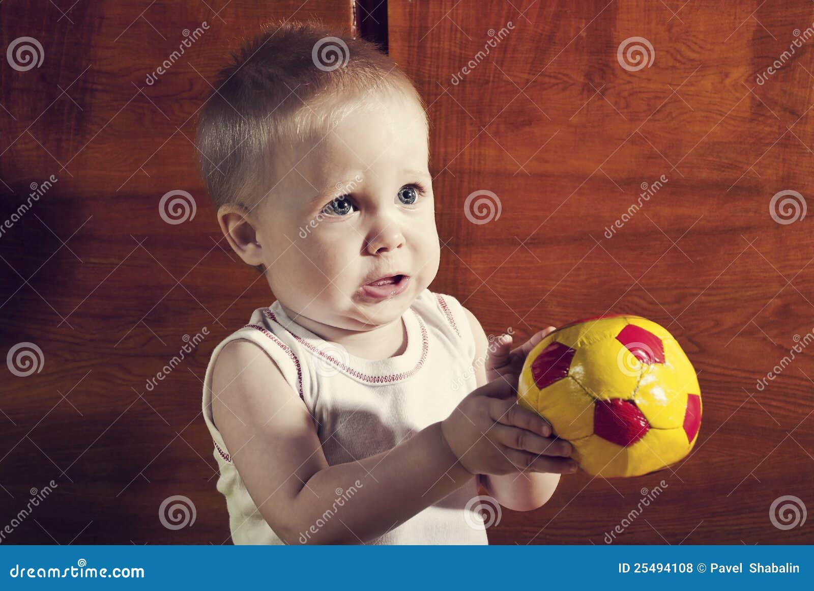 Boy with ball stock photo. Image of beautiful, expression 25494108