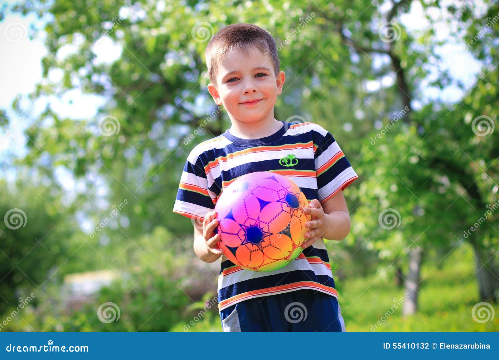 Boy with a ball stock photo. Image of ball, summer, active 55410132