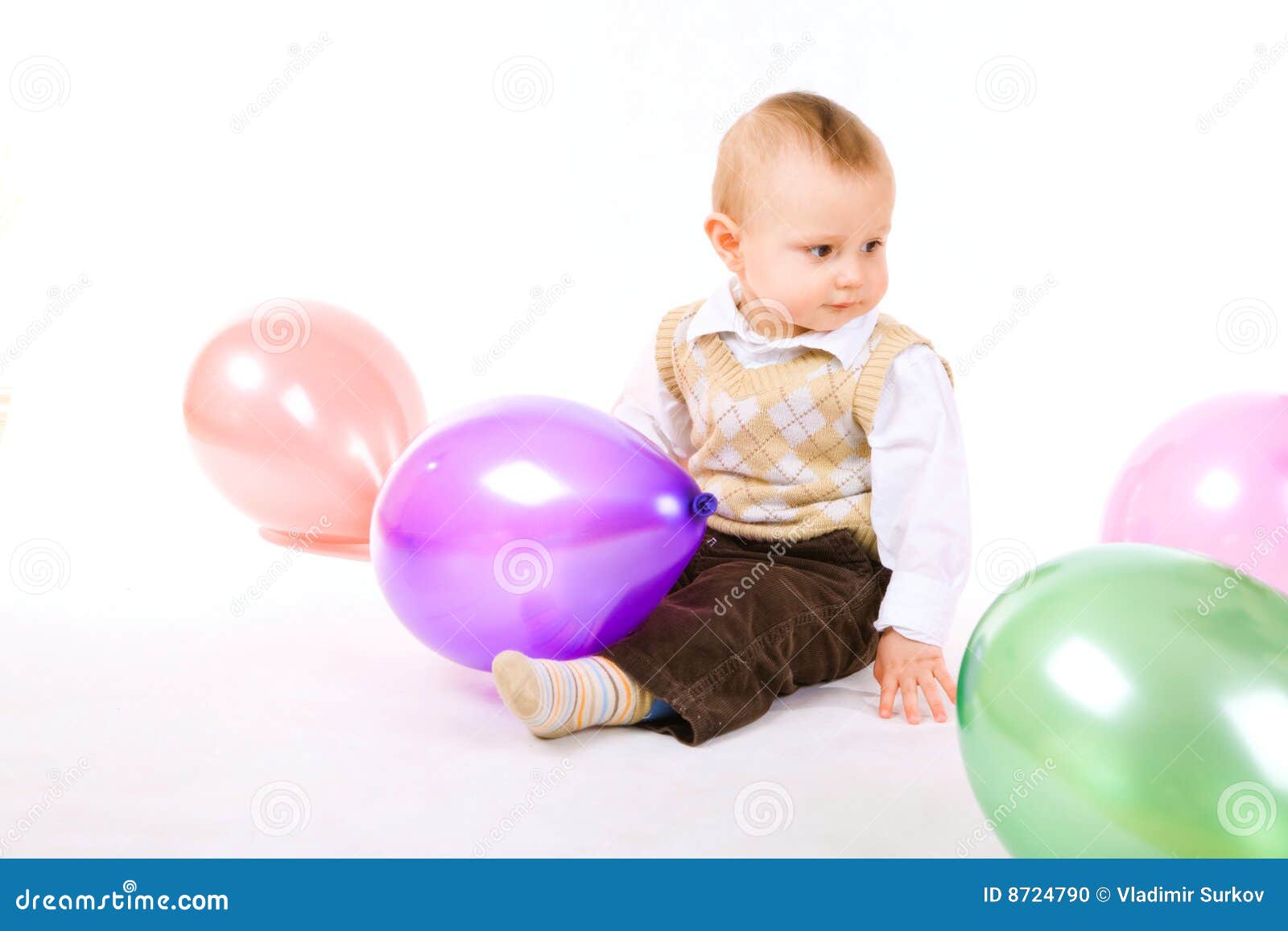 Boy with balloons stock photo. Image of play, balloon - 8724790