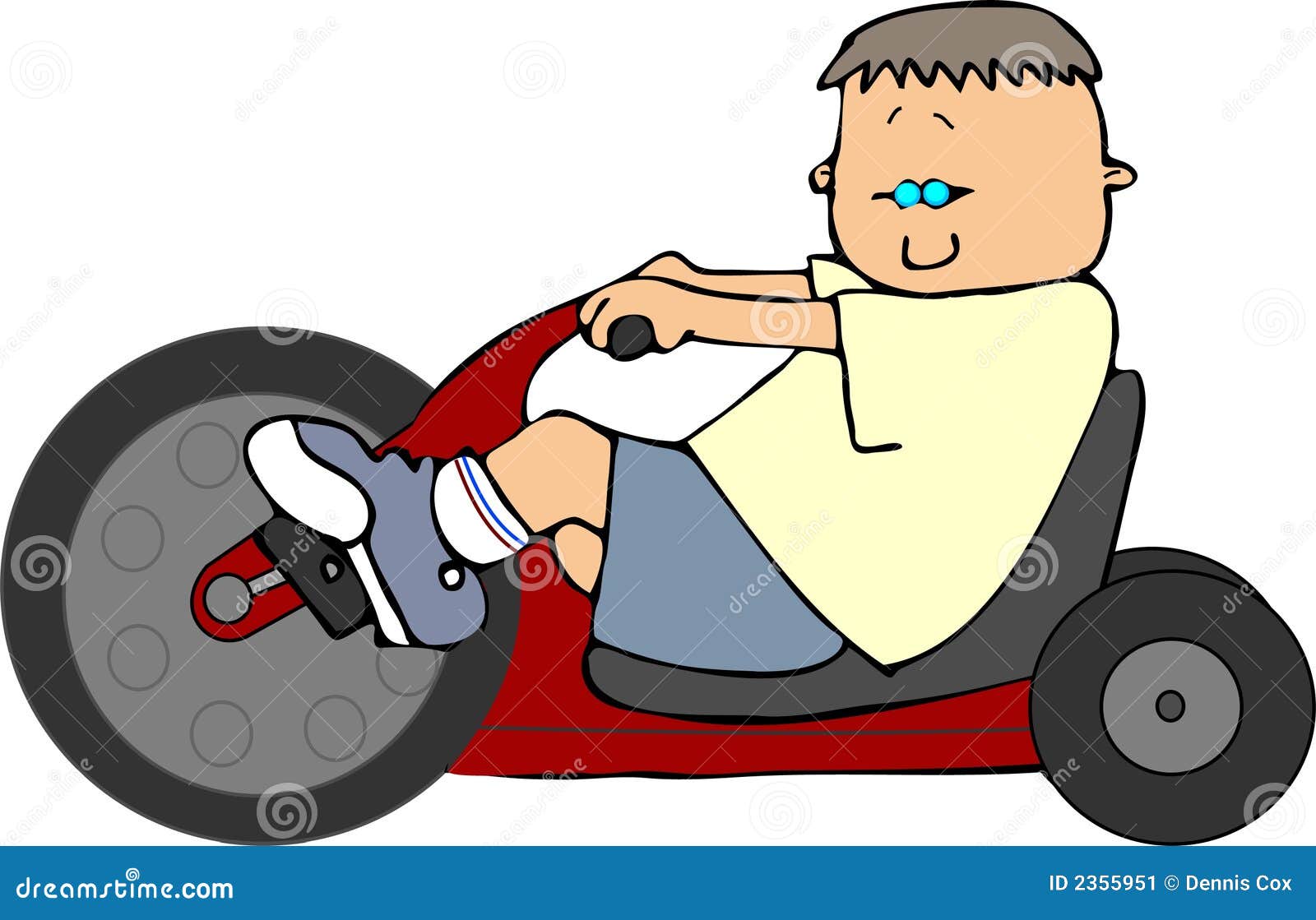 Boy On A Big Wheel Trike Stock Illustration Illustration Of Child