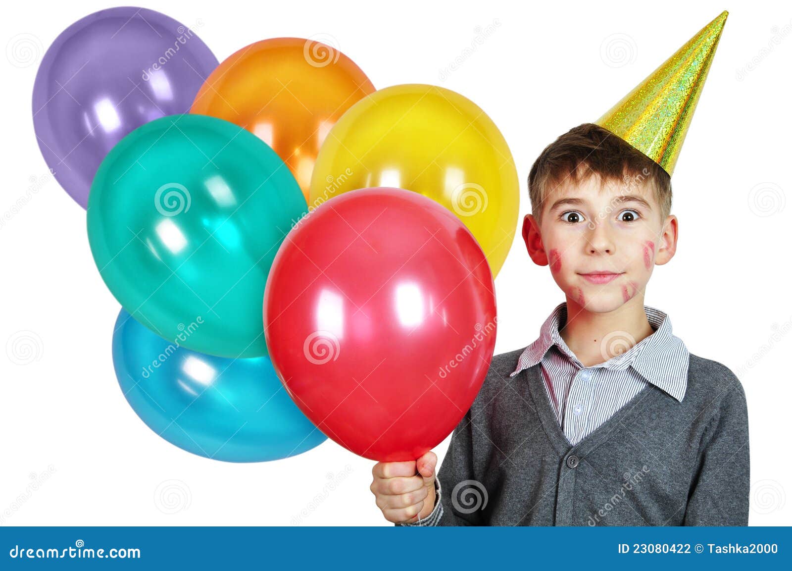 Boy in birthday hat stock photo. Image of face, happy 23080422