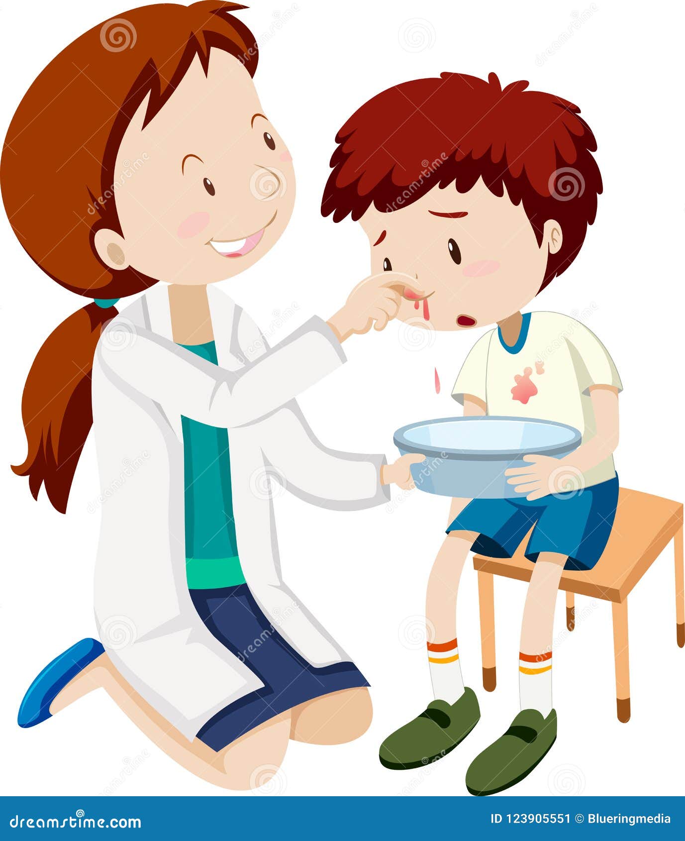A boy bleeding nose stock vector. Illustration of drawing 123905551