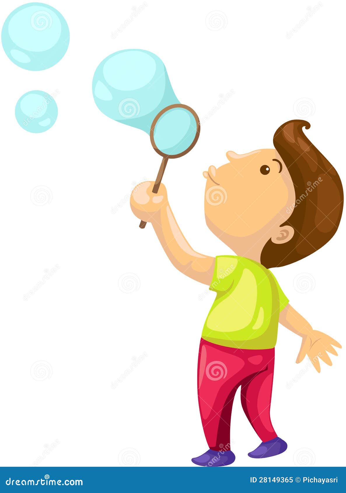 Boy blowing bubbles stock vector. Illustration of breeze - 28149365