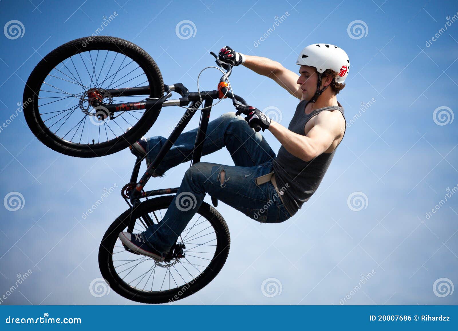 Boy on a Bmx/mountain Bike Jumping Editorial Photo Image of trick, bike 20007686