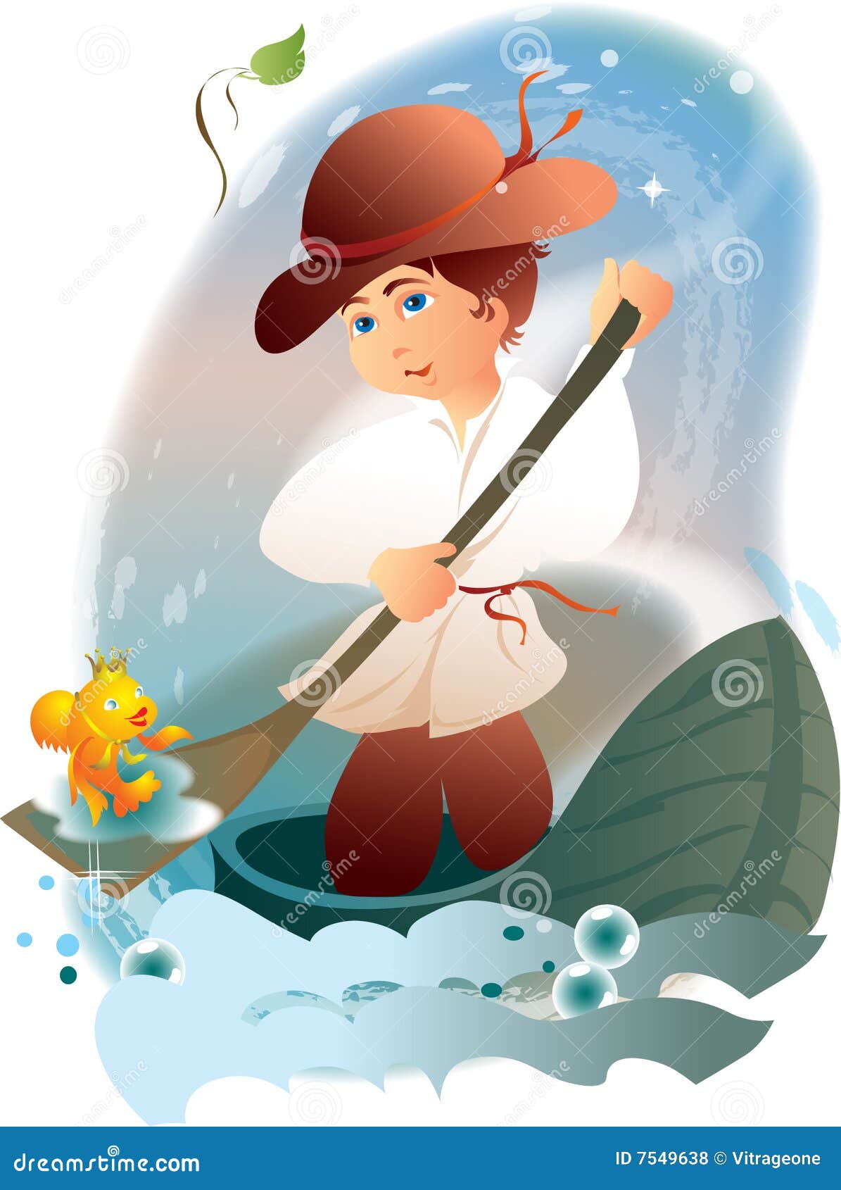 A boy is on a boat stock vector. Illustration of summer 7549638