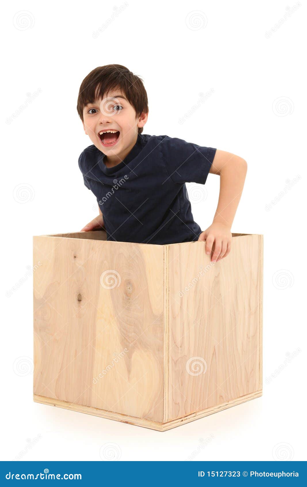 Boy in a Box stock image. Image of male, caucasian, brunette - 15127323