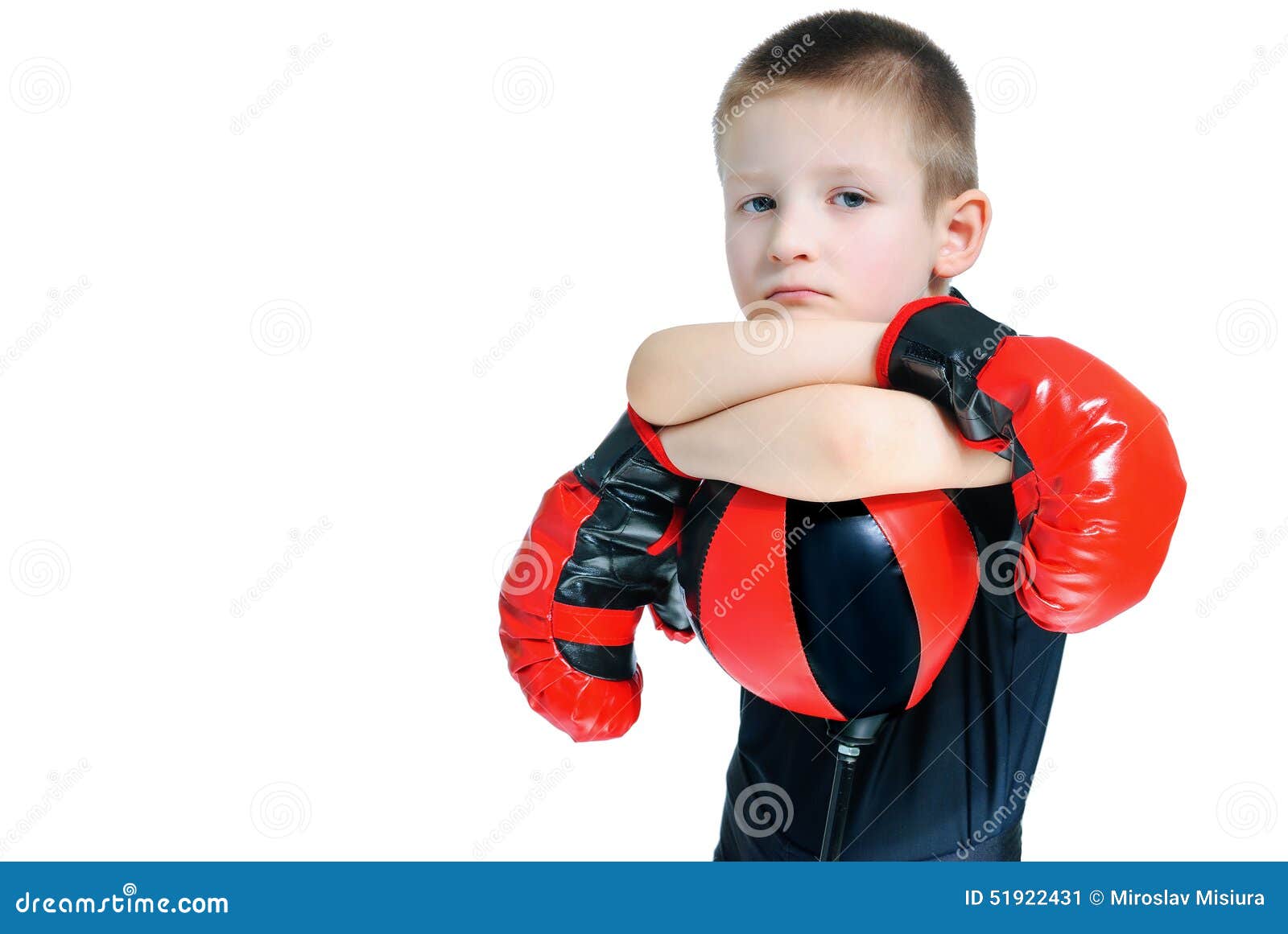 Boy in Boxing gloves stock image. Image of isolated, little 51922431