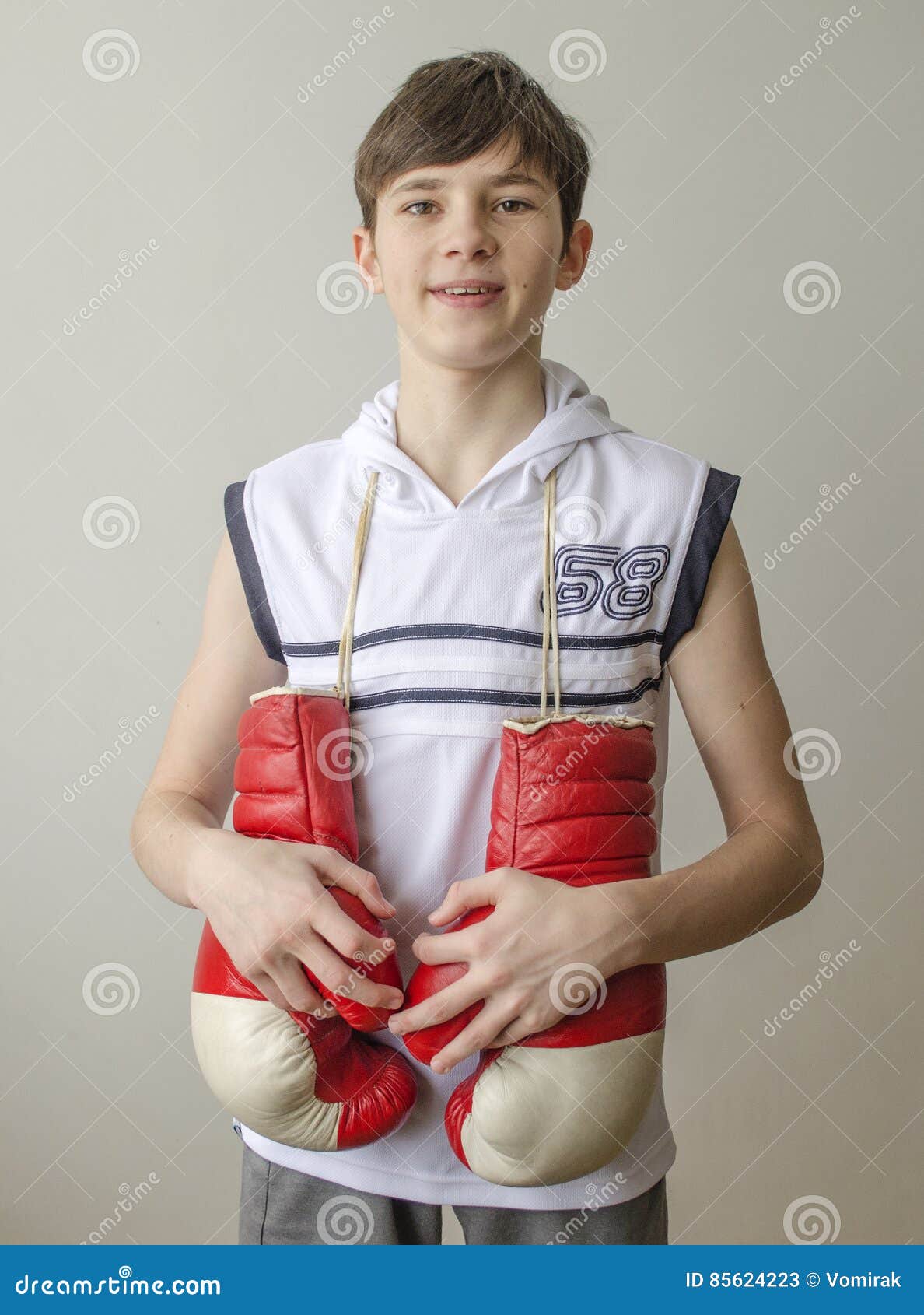 Boy with boxing gloves stock image. Image of victory 85624223