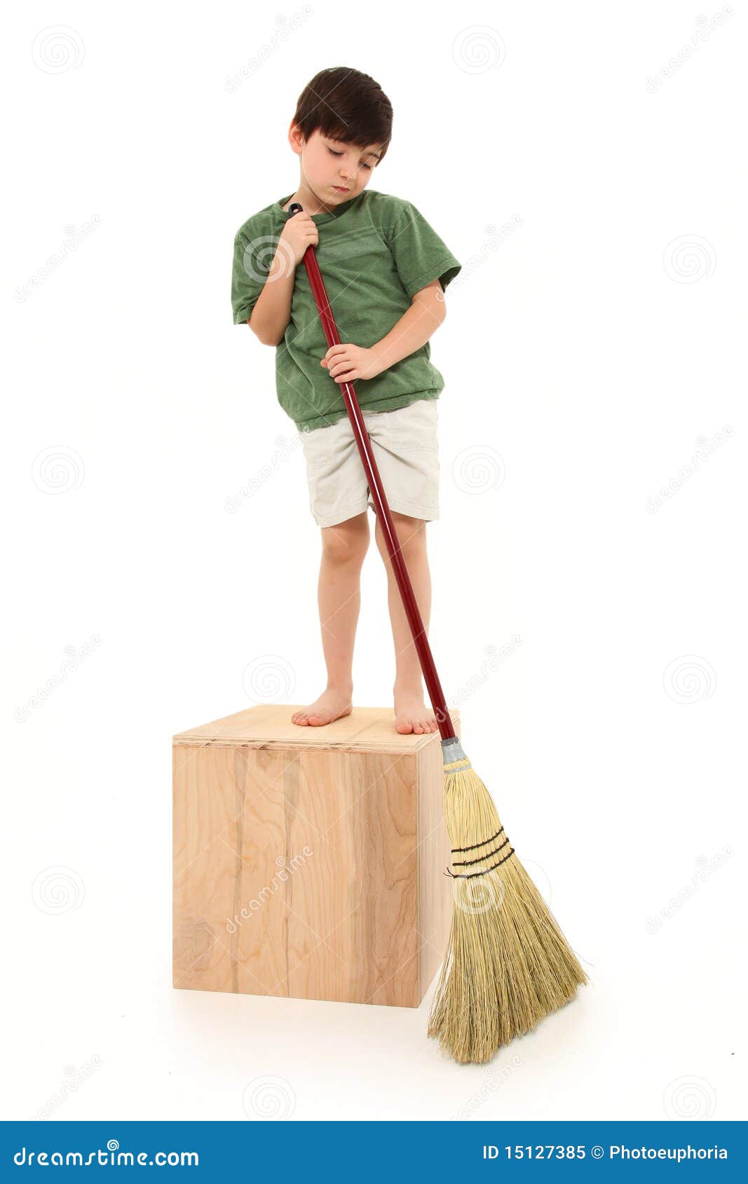 Boy with Broom stock image. Image of people, male, young 15127385