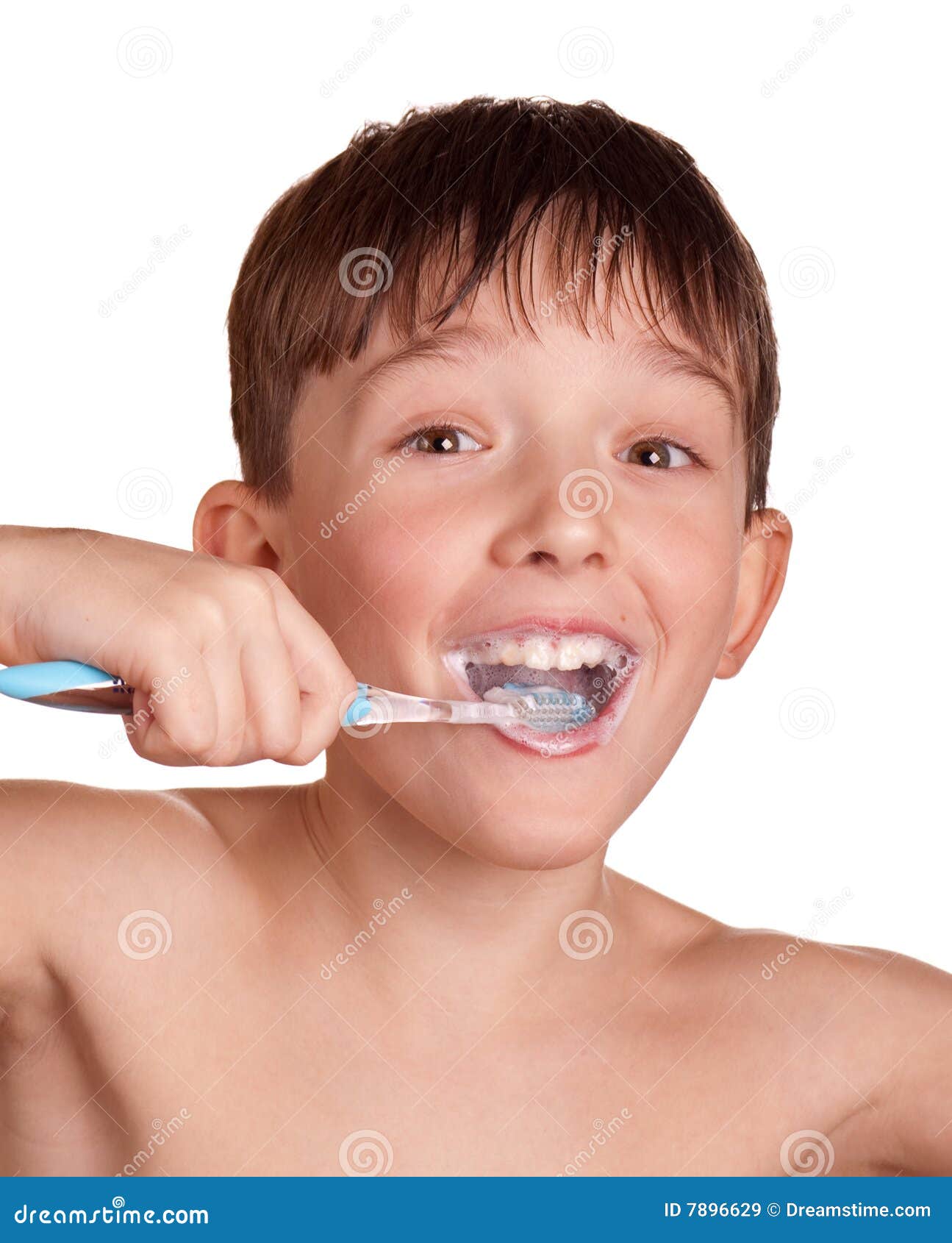 A Boy Brushing His Teeth after Bath Stock Image Image of tooth, teeth