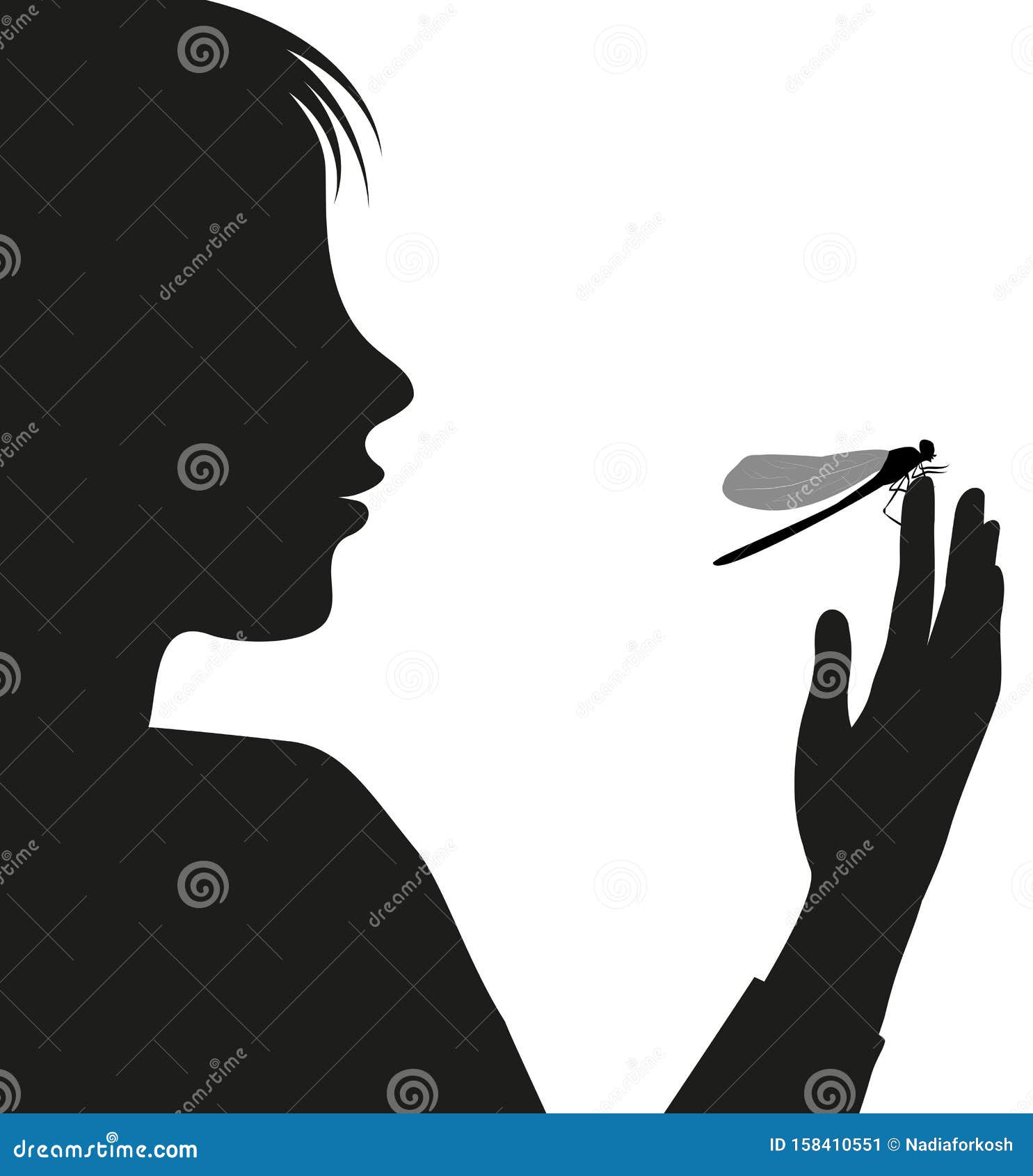 boy and butterfly, try to catch butterfly, study the insect, silhouette scene, black and white story, entomology,