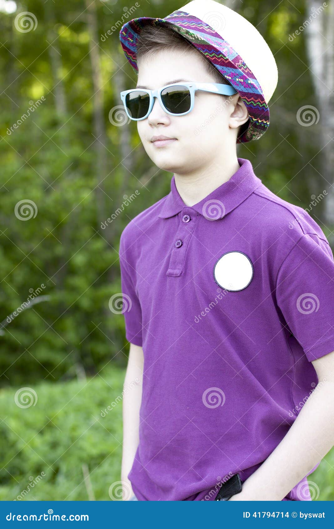 The Boy in a Cap and Glasses Stock Photo Image of happy, horizontal 41794714