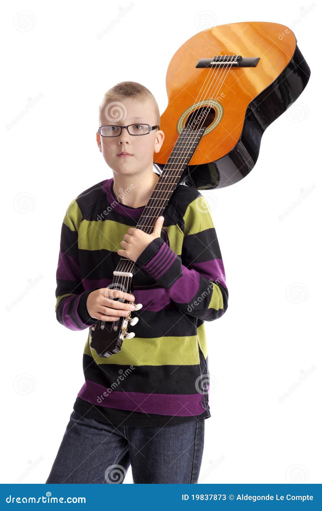 Boy carrying a guitar stock image. Image of string, instrument 19837873