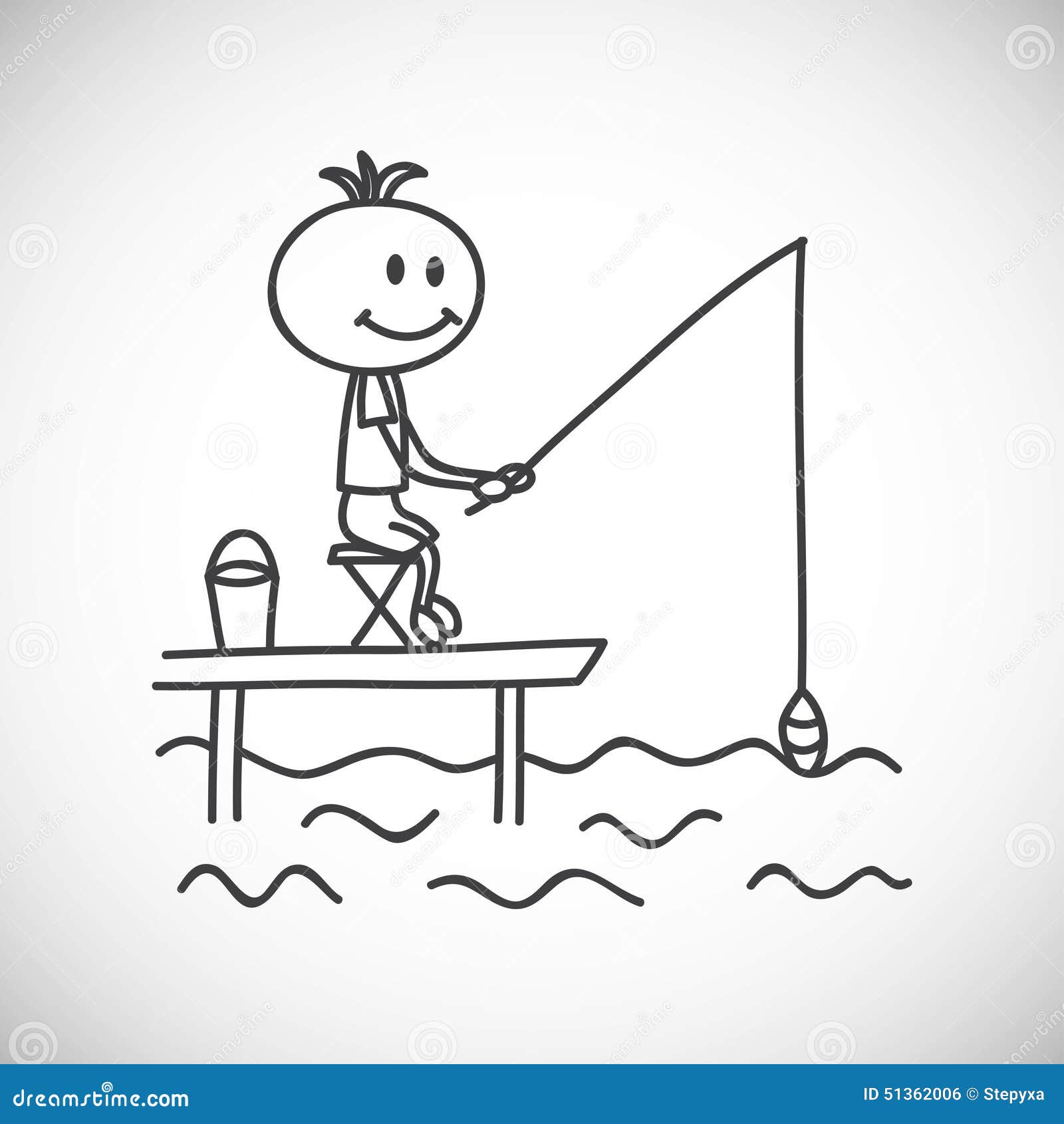 Boy stock illustration. Illustration of draw, fishing - 51362006