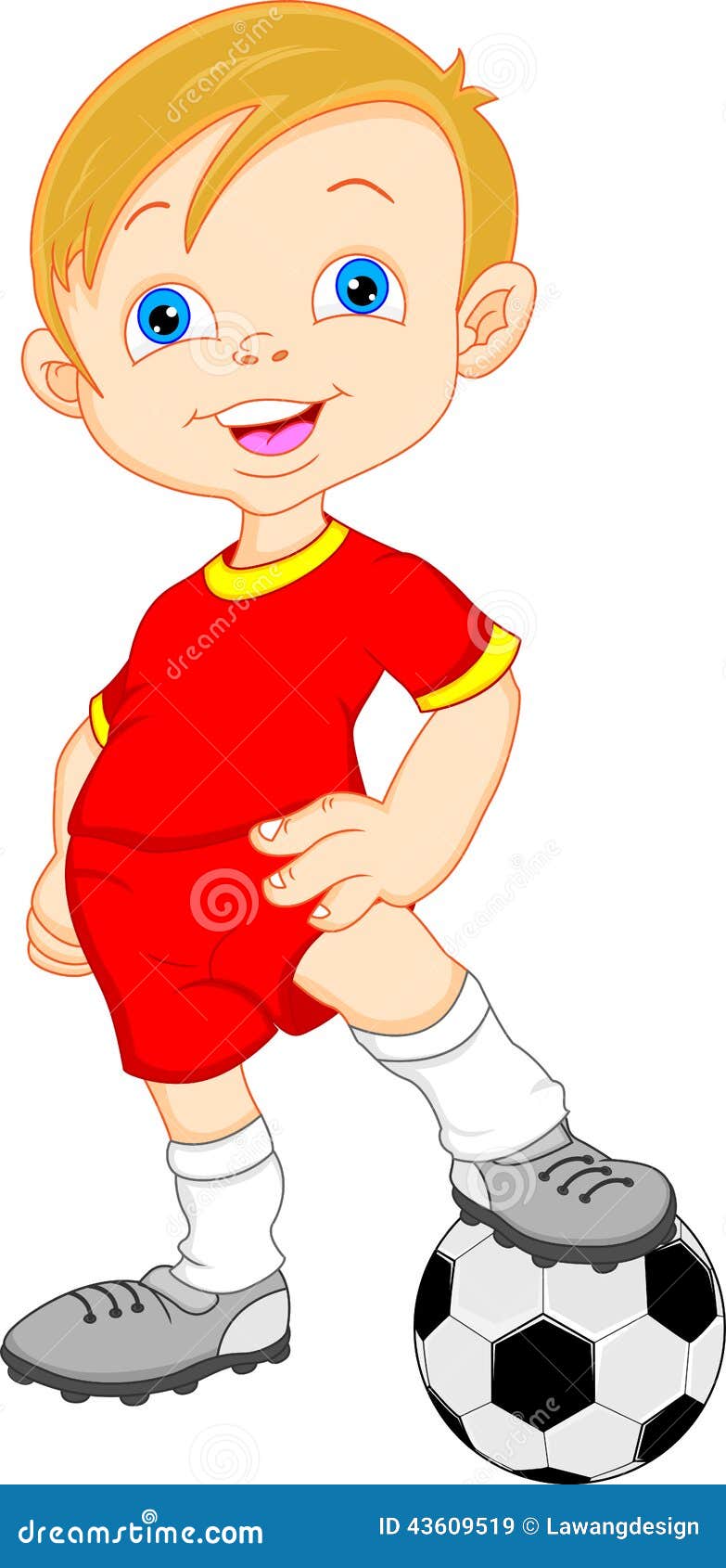 Download Boy cartoon soccer player stock vector. Illustration of ...