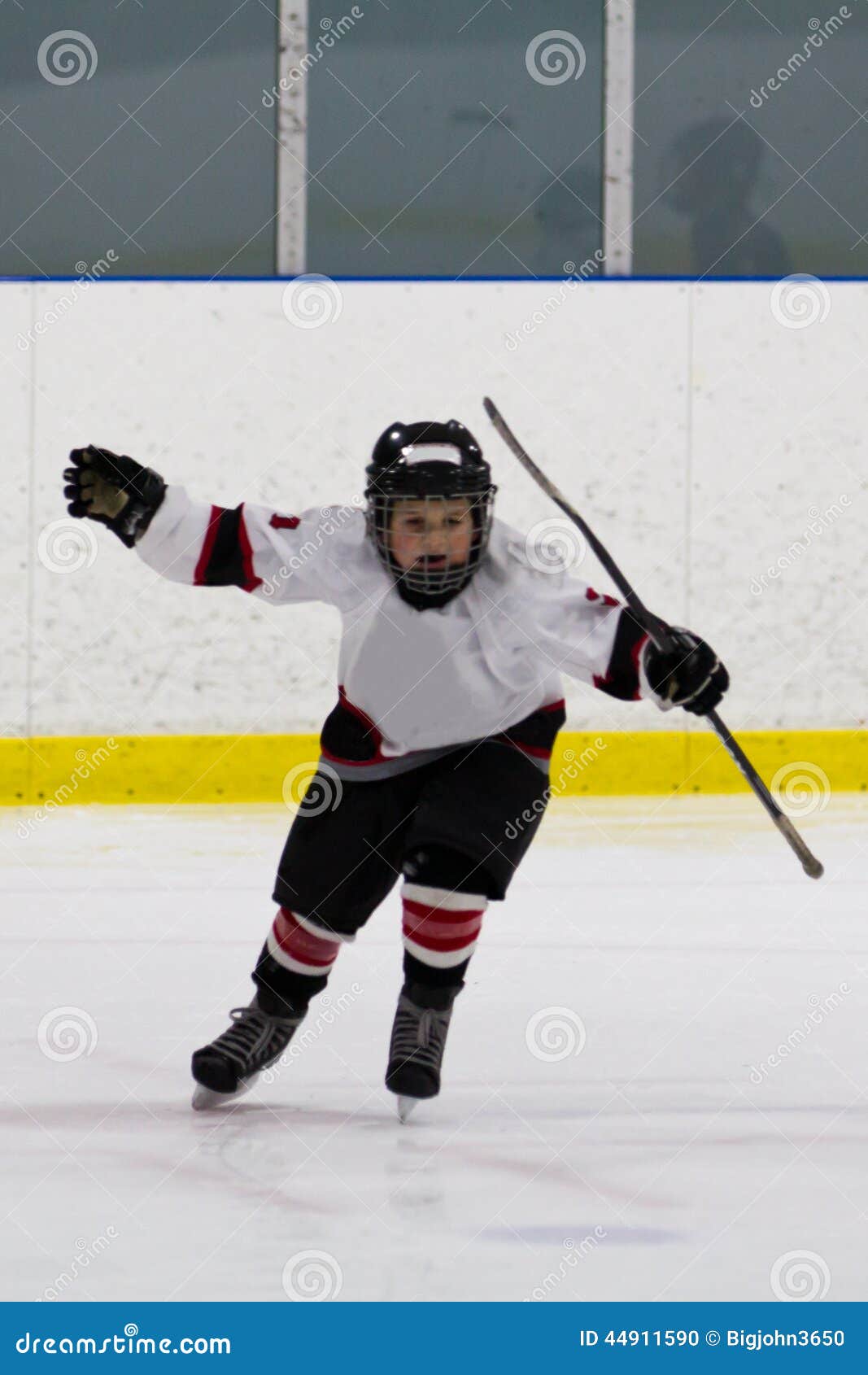 Boy Celebrating Scoring a Goal in Ice Hockey Stock Photo Image of