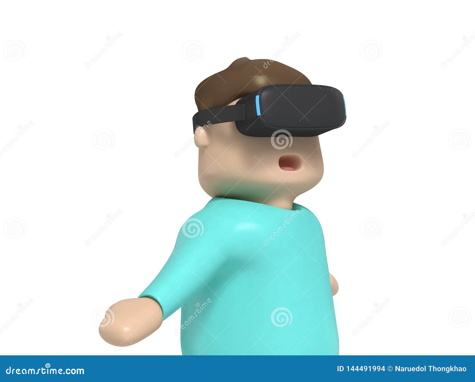 Boy Character Cartoon Style Hands Up Excited-funny with VR Glasses  Technology Video Game Concept 3d Render Stock Illustration - Illustration  of excitedfunny, visual: 144491994