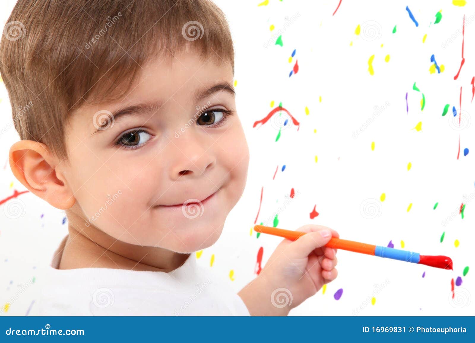 Boy Child Painting stock image. Image of toddler, education 16969831