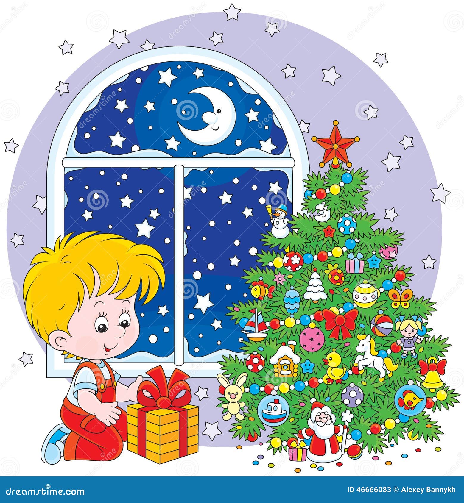 Download Boy with a Christmas t stock vector Illustration of christmas