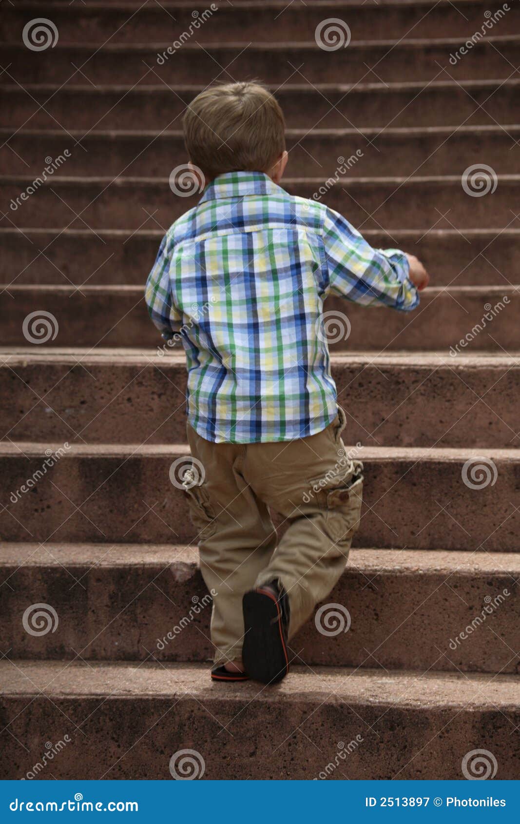 kid climbing stairs