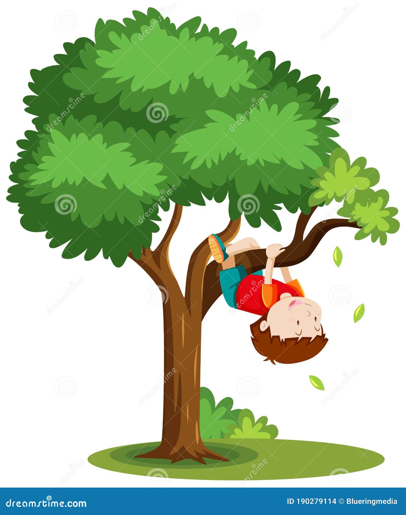 Boy Climbing The Tree Cartoon Vector | CartoonDealer.com #101227035