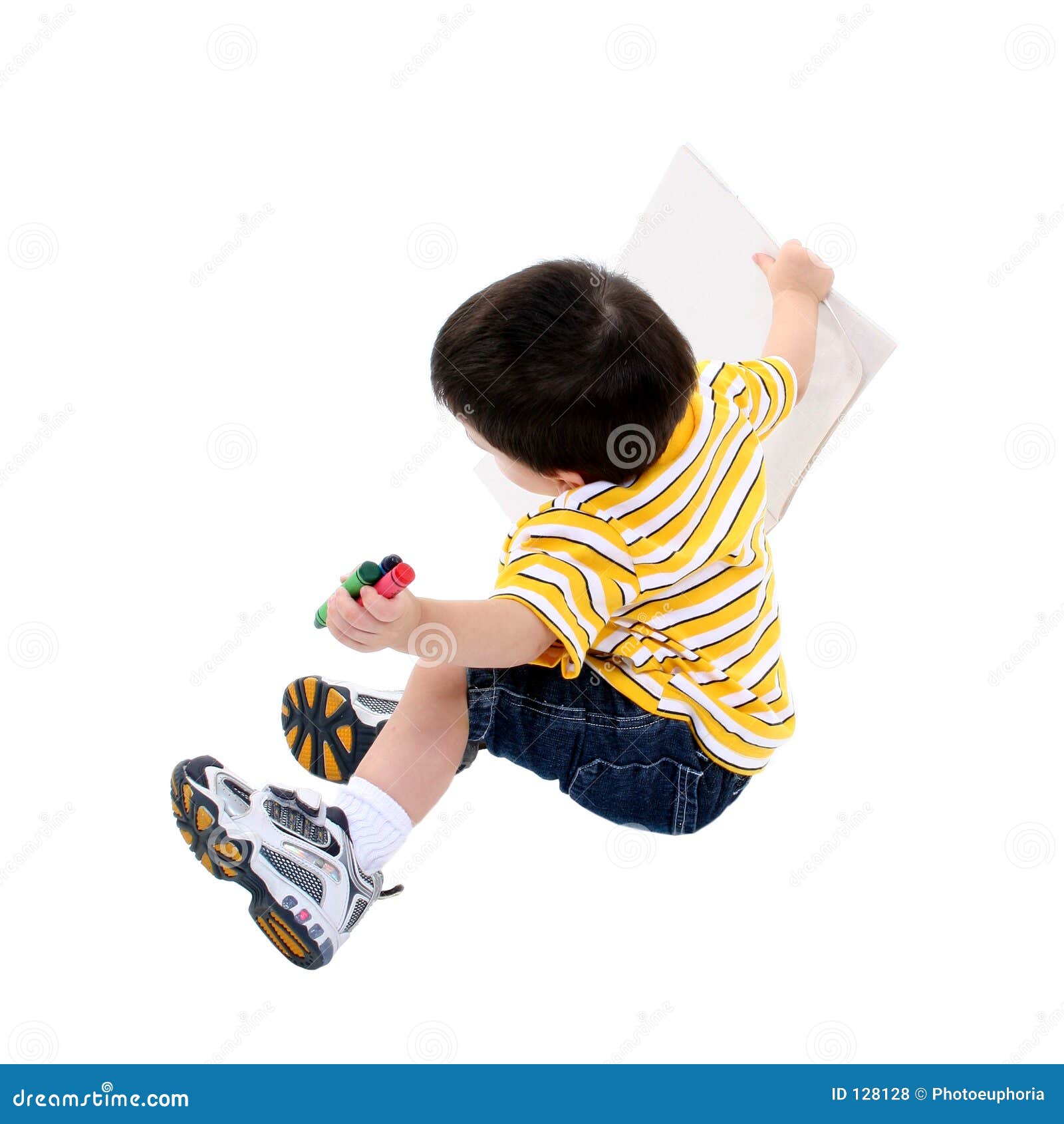 Download Boy With Coloring Book And Jumbo Crayons Stock Photo ...