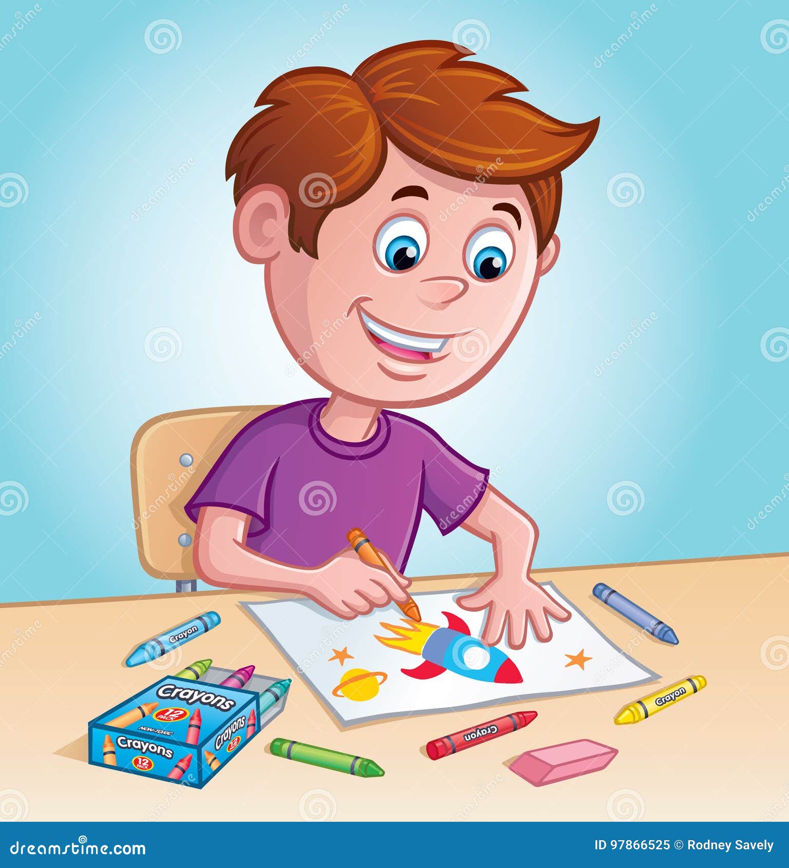 Baby Boy Drawing With Crayons by Stocksy Contributor Mosuno - Stocksy