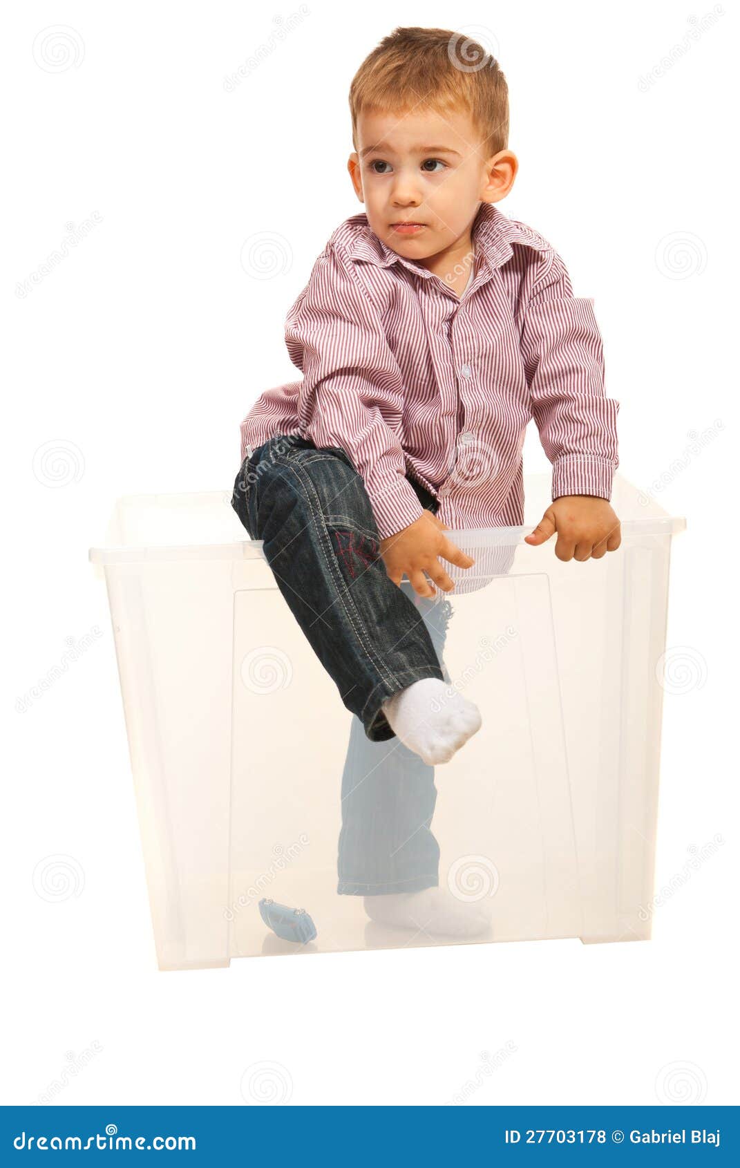 Boy coming out from box stock photo. Image of background 27703178