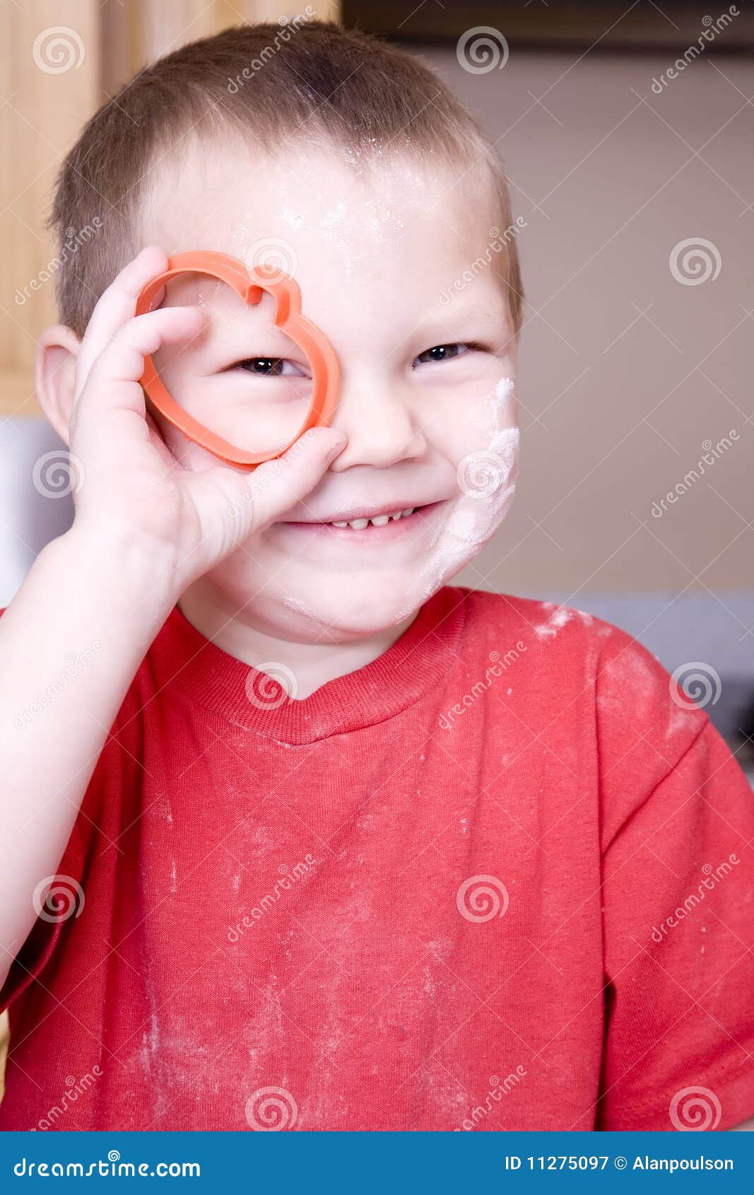 Boy and Cookie cutter stock image. Image of smile, happy 11275097